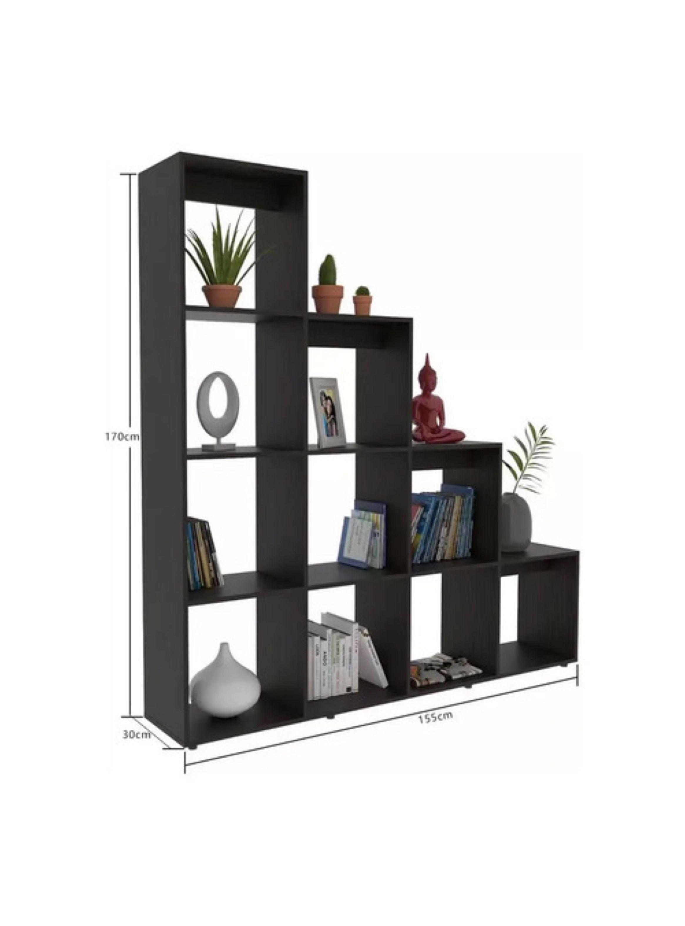 Organizador Repisa Estante Exhibición Para Living Librero Color Negro-2