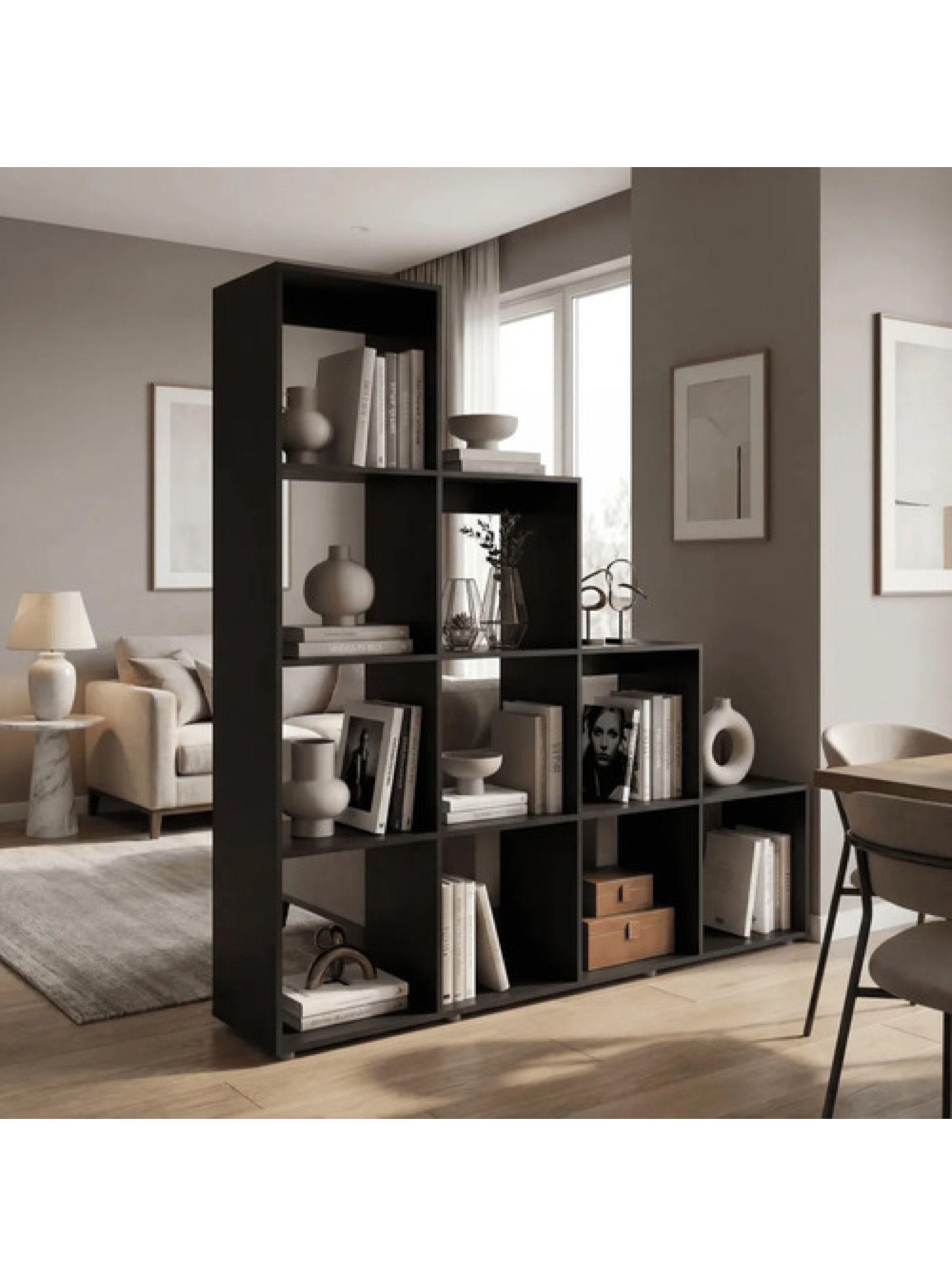 Organizador Repisa Estante Exhibición Para Living Librero Color Negro-7