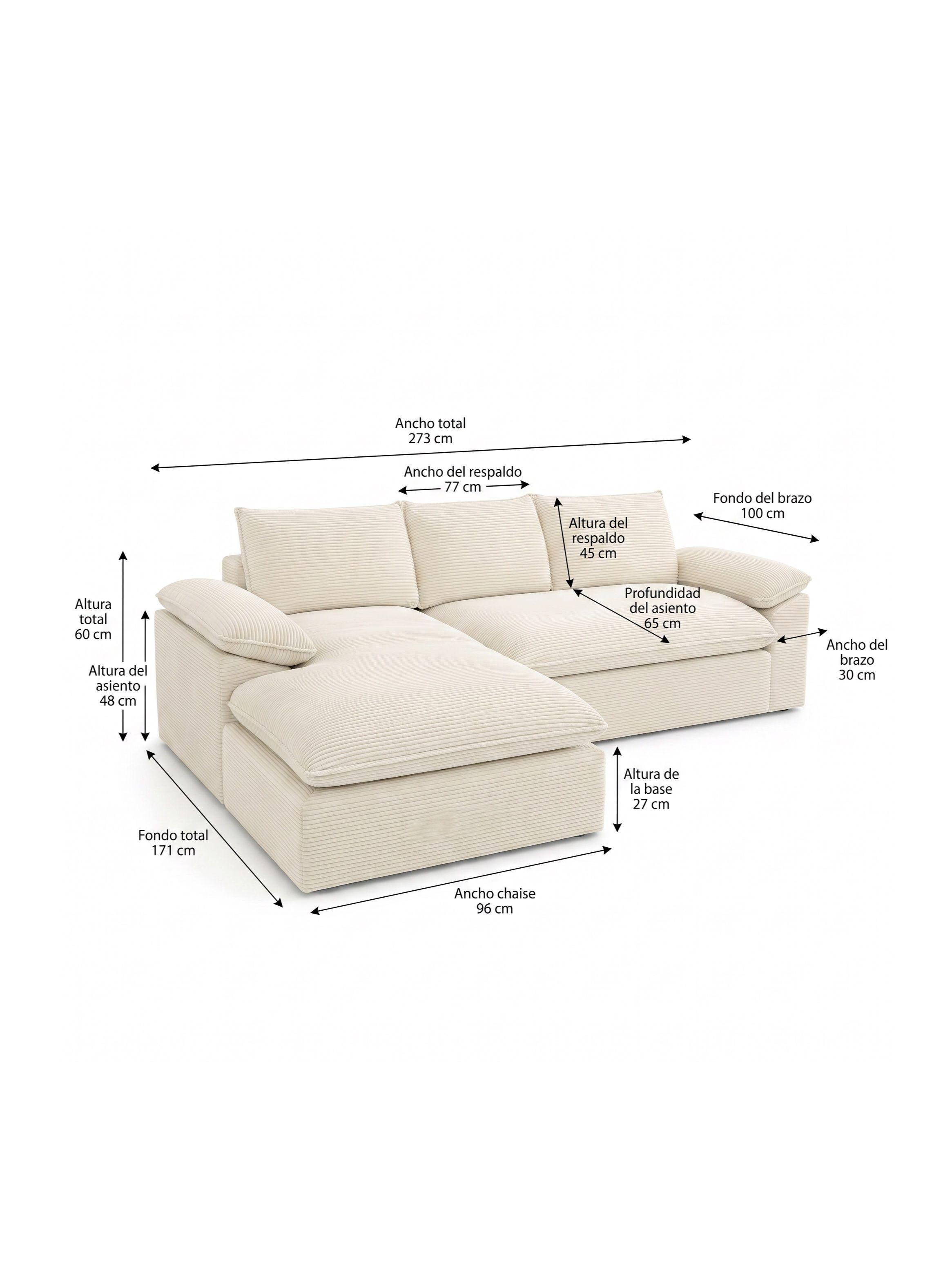 Sofá Seccional Izquierdo Luciano Resorte Independiente Beige Rayado-2