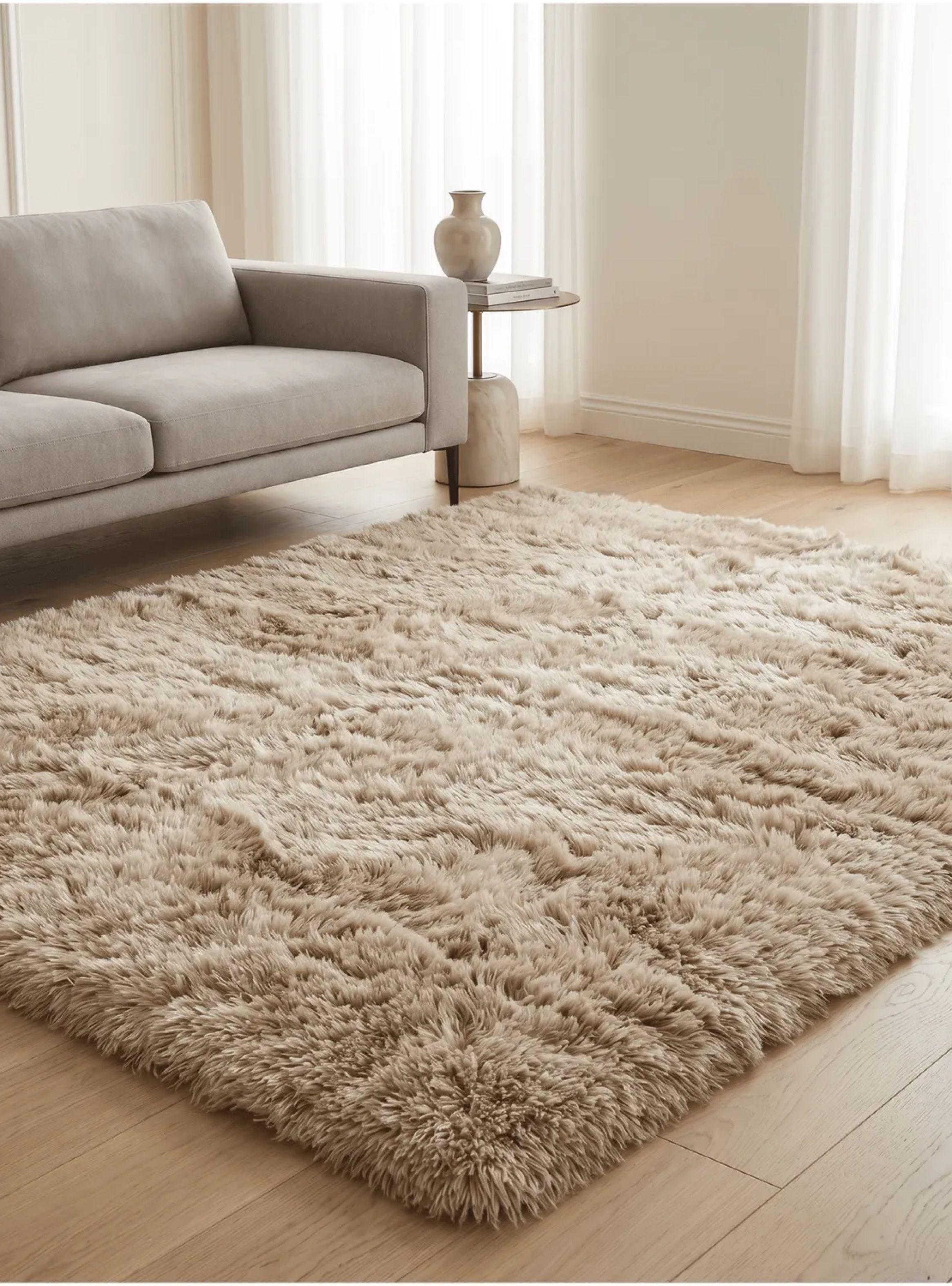 Alfombra 120x160cm Peluda Super Suave para living homer design 120x160cm caqui-0