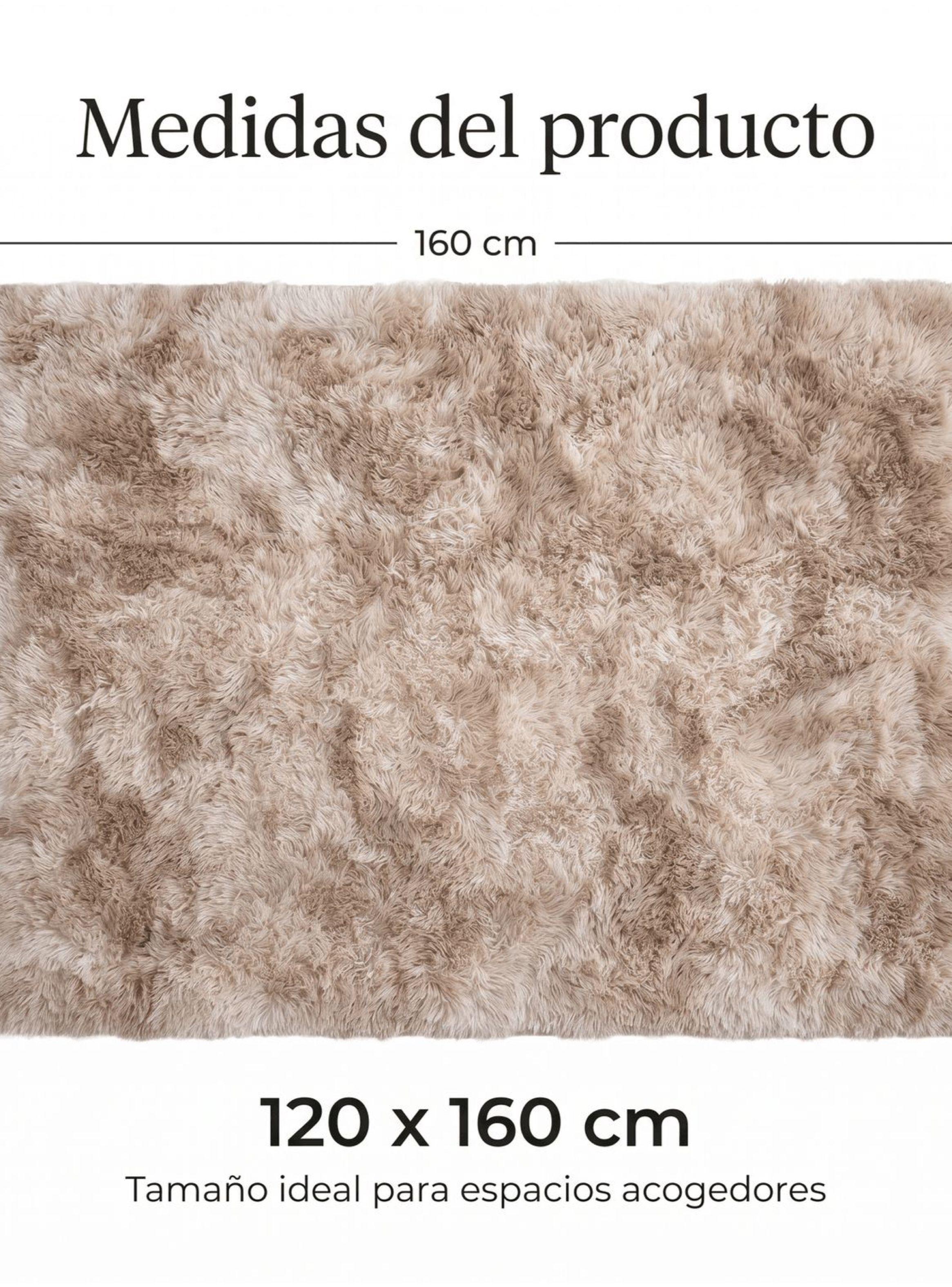 Alfombra 120x160cm Peluda Super Suave para living homer design 120x160cm caqui-2
