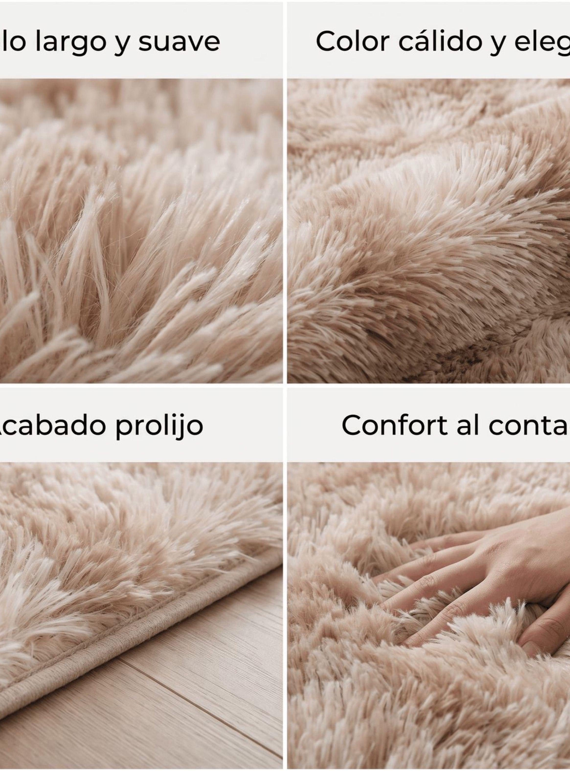 Alfombra 120x160cm Peluda Super Suave para living homer design 120x160cm caqui-3