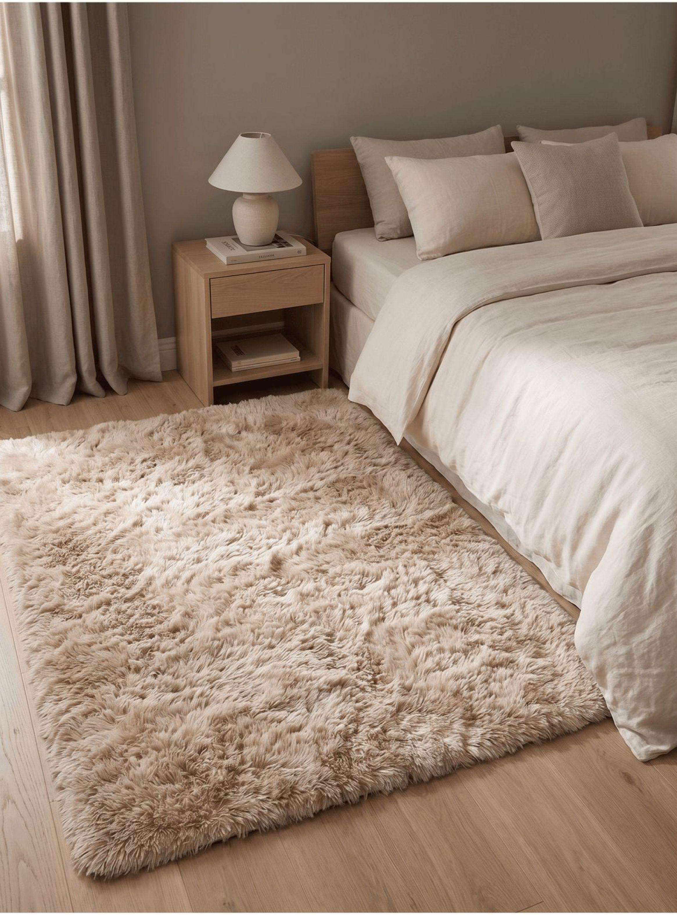 Alfombra 120x160cm Peluda Super Suave para living homer design 120x160cm caqui-4