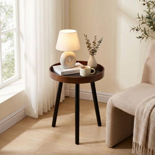 Mesa Lateral Homer Design Redonda Acero 40x45cm Melamina-4