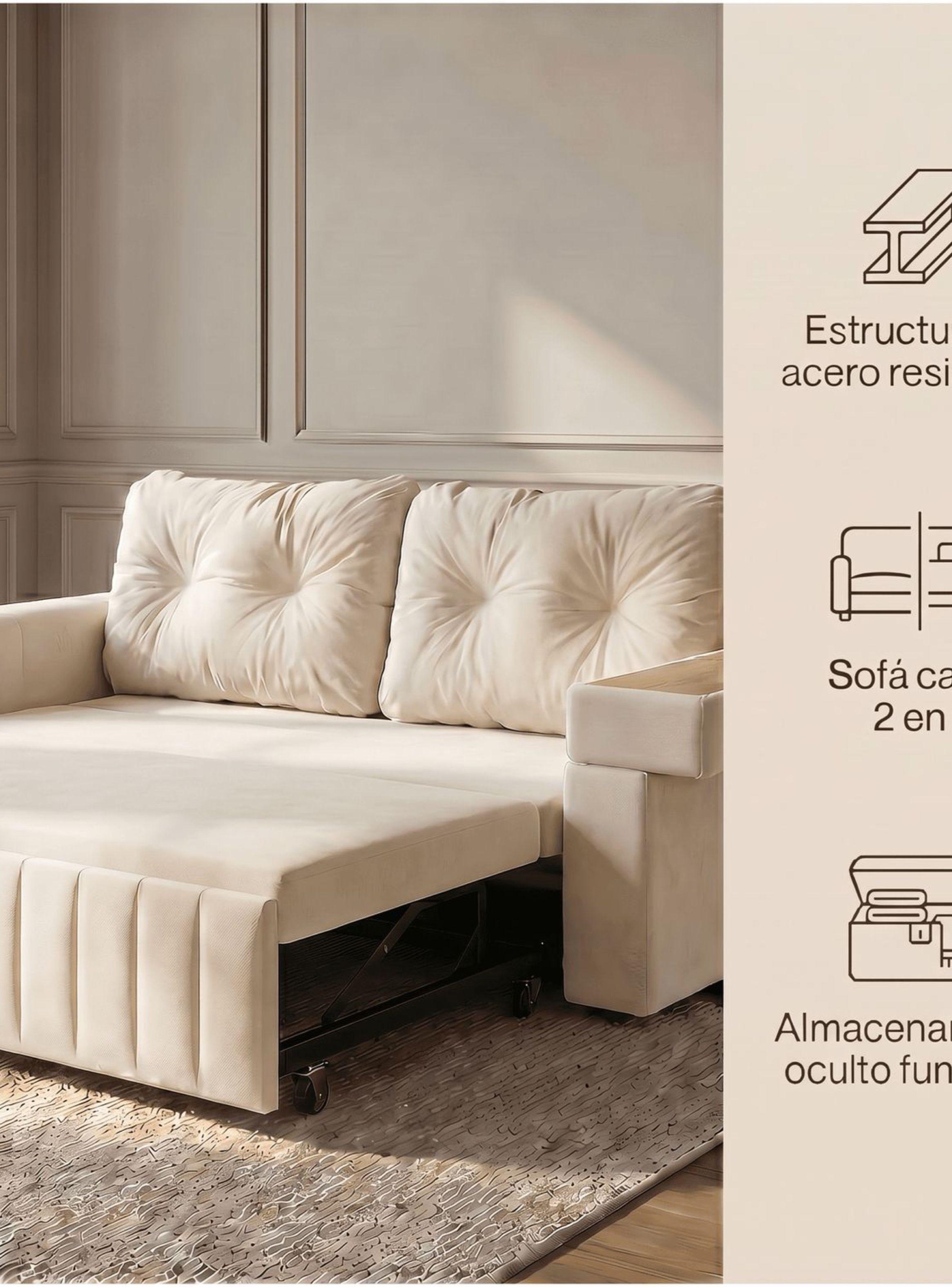 Sofa Cama 3 Cuerpo Alcenamiento Cama 2 Plazas Con Cargador SFCM202509 BLANCO-2