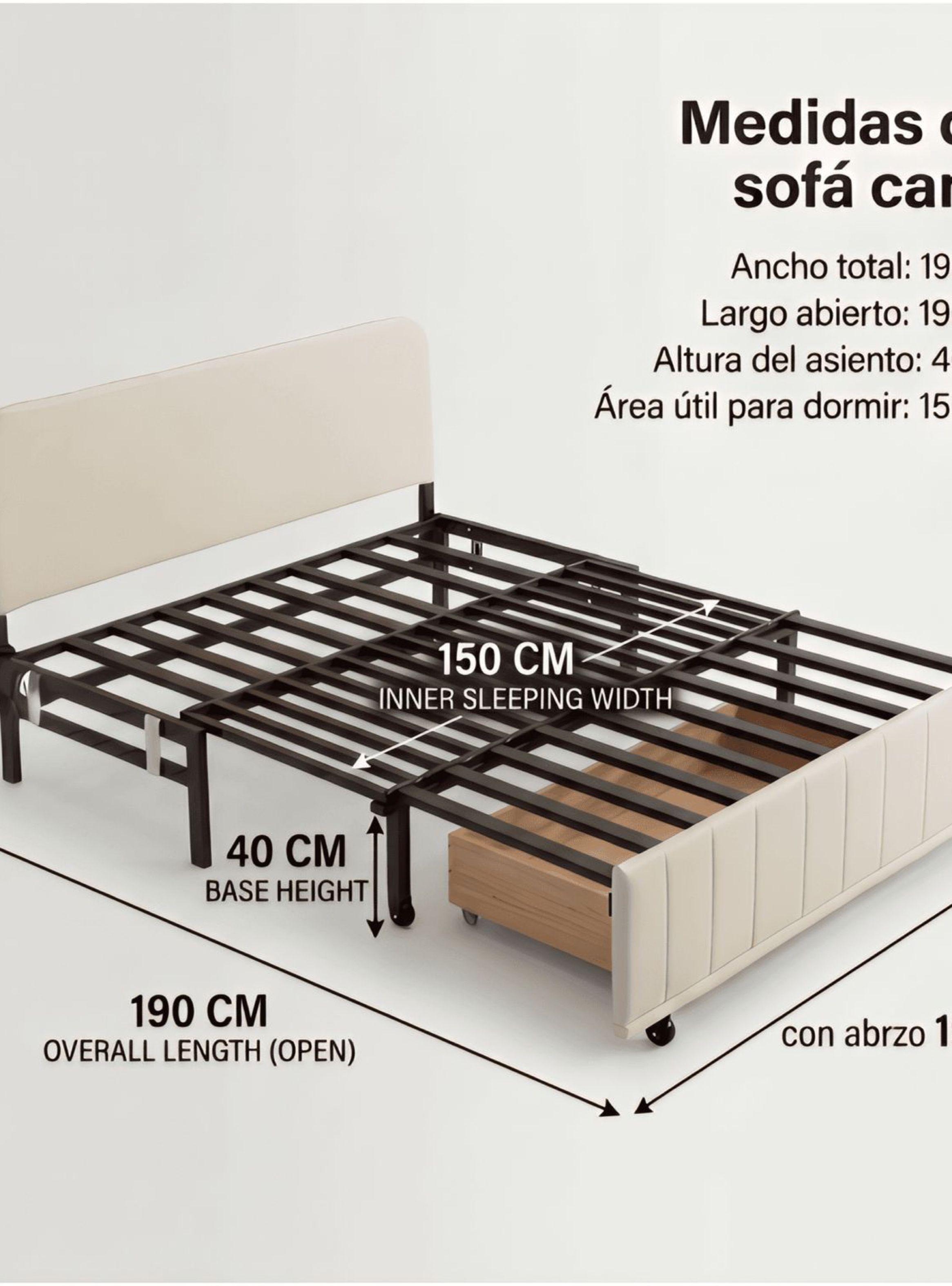 Sofa Cama 3 Cuerpo Alcenamiento Cama 2 Plazas Con Cargador SFCM202509 BLANCO-3