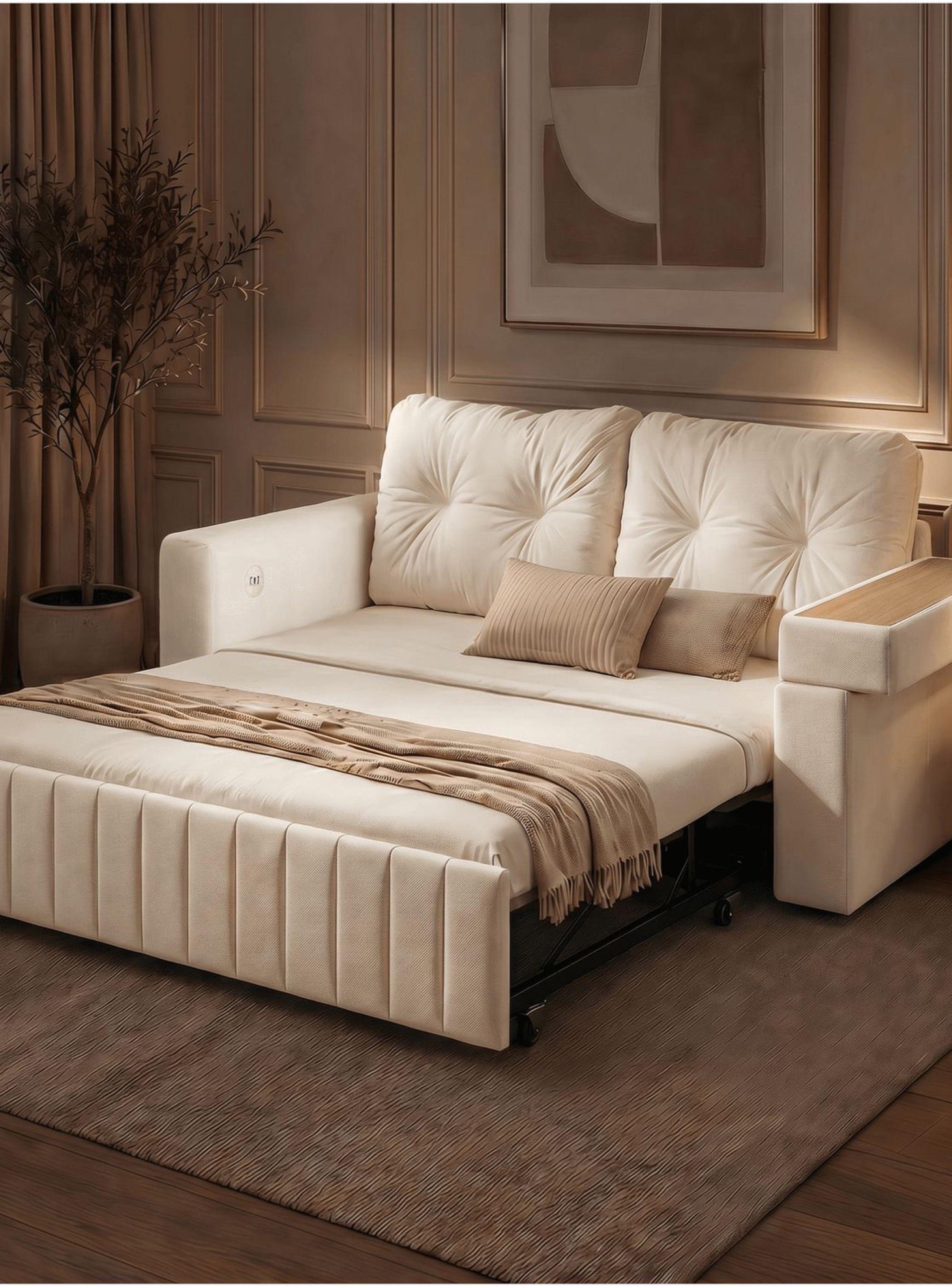 Sofa Cama 3 Cuerpo Alcenamiento Cama 2 Plazas Con Cargador SFCM202509 BLANCO-6