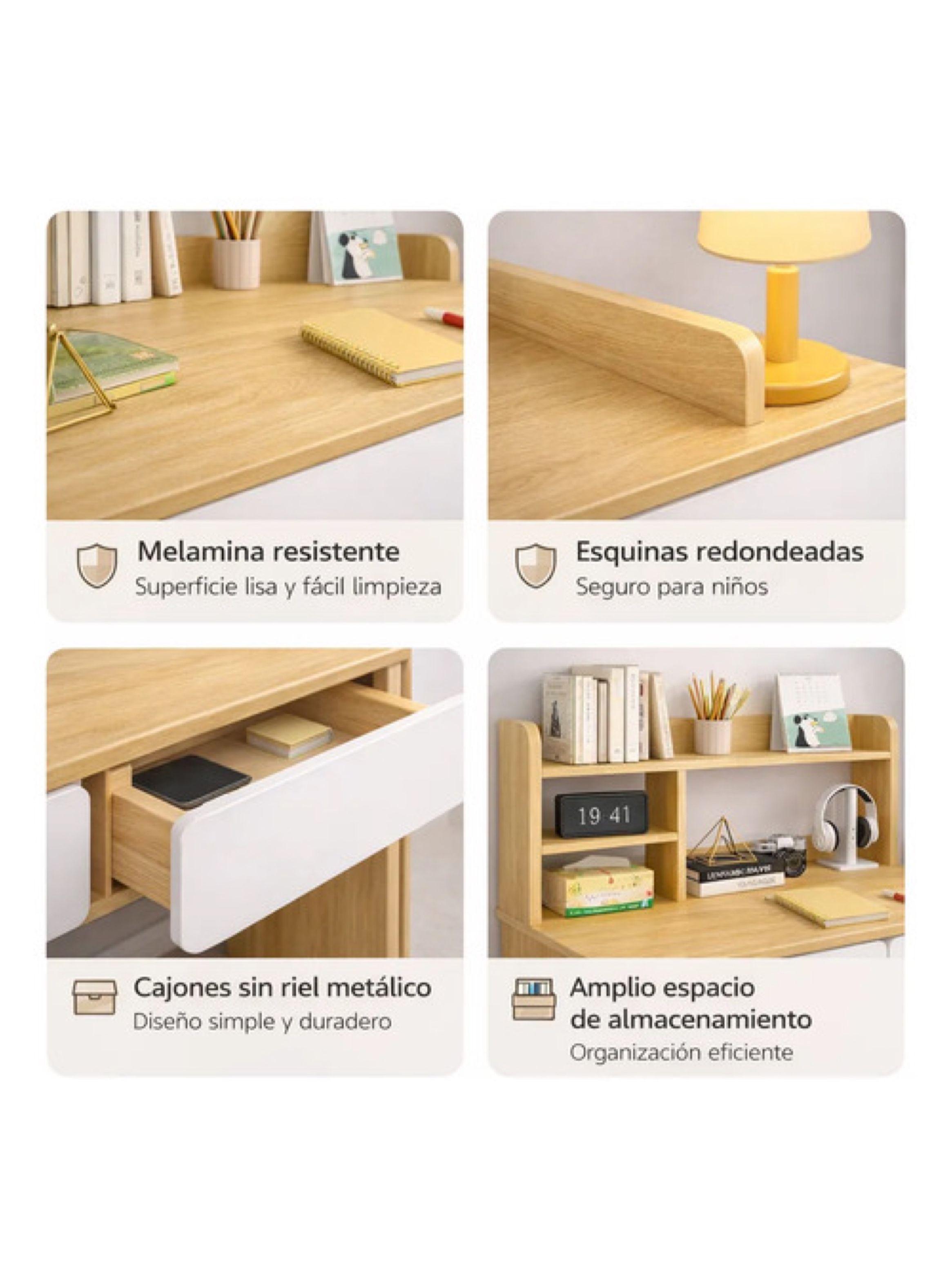 Escritorio Con Cajones Estanteria Para Libros Y Organizador Yn041-2