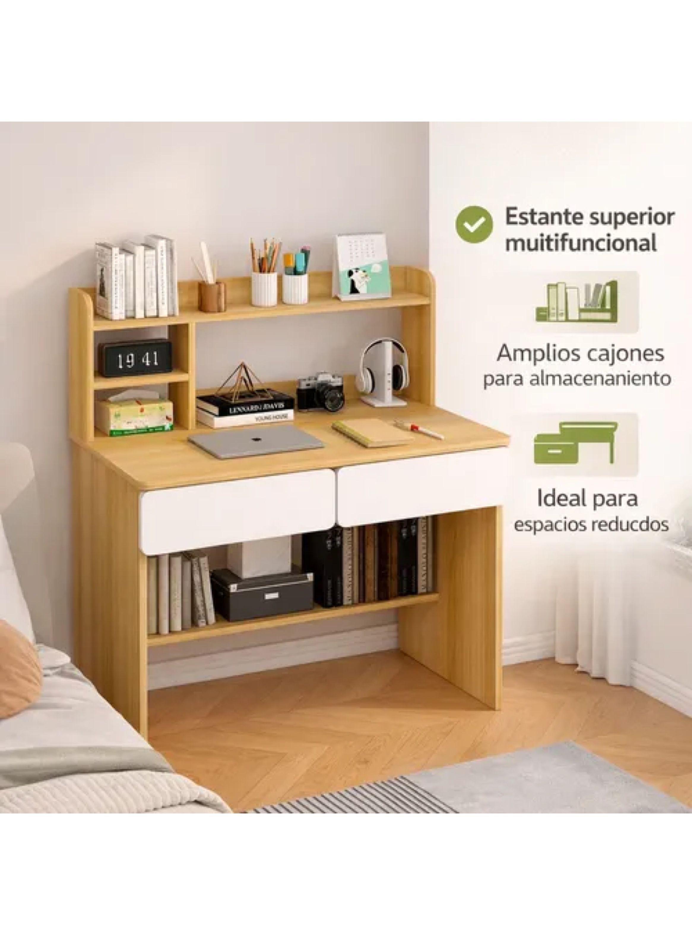 Escritorio Con Cajones Estanteria Para Libros Y Organizador Yn041-3