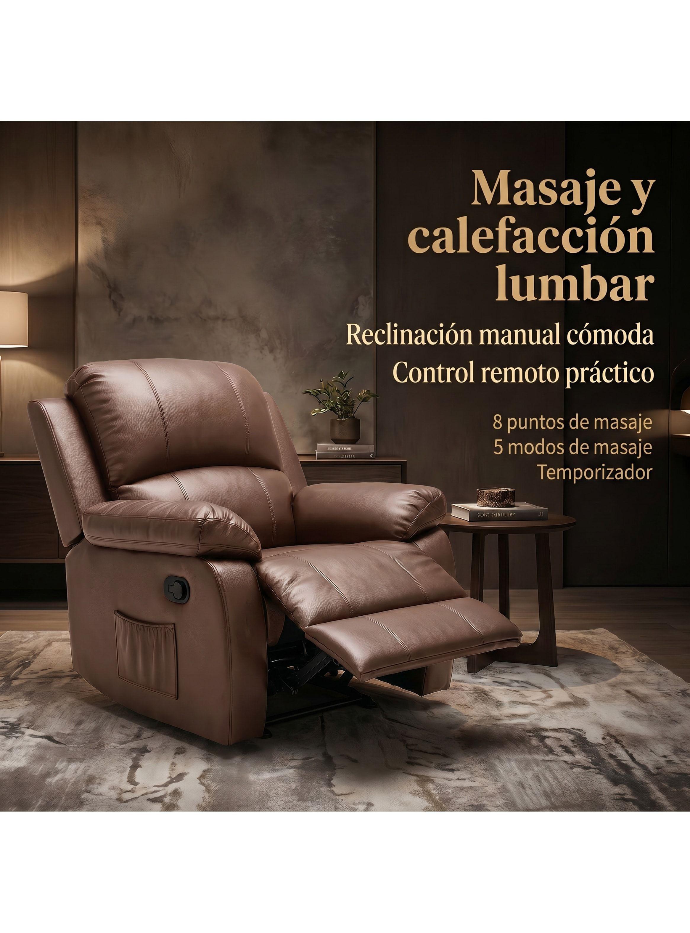 Berger Reclinable Homer Masaje + Reclinable + Calefaccion Marrón-1