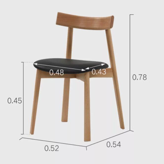 Silla De Comedor Pack 2 Uni Madera Nactural Design Italiana-4