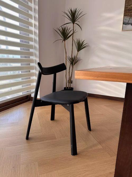 Silla De Comedor Pack 2 Uni Madera Nactural Design Italiana-6