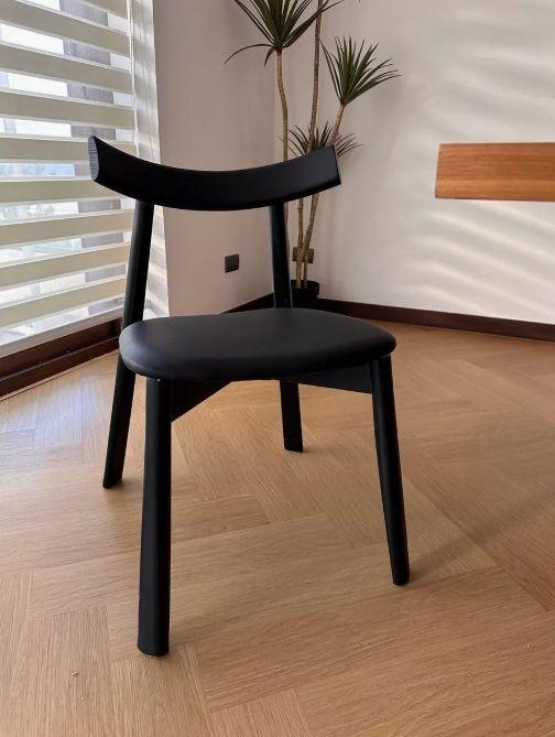 Silla De Comedor Pack 2 Uni Madera Nactural Design Italiana-7