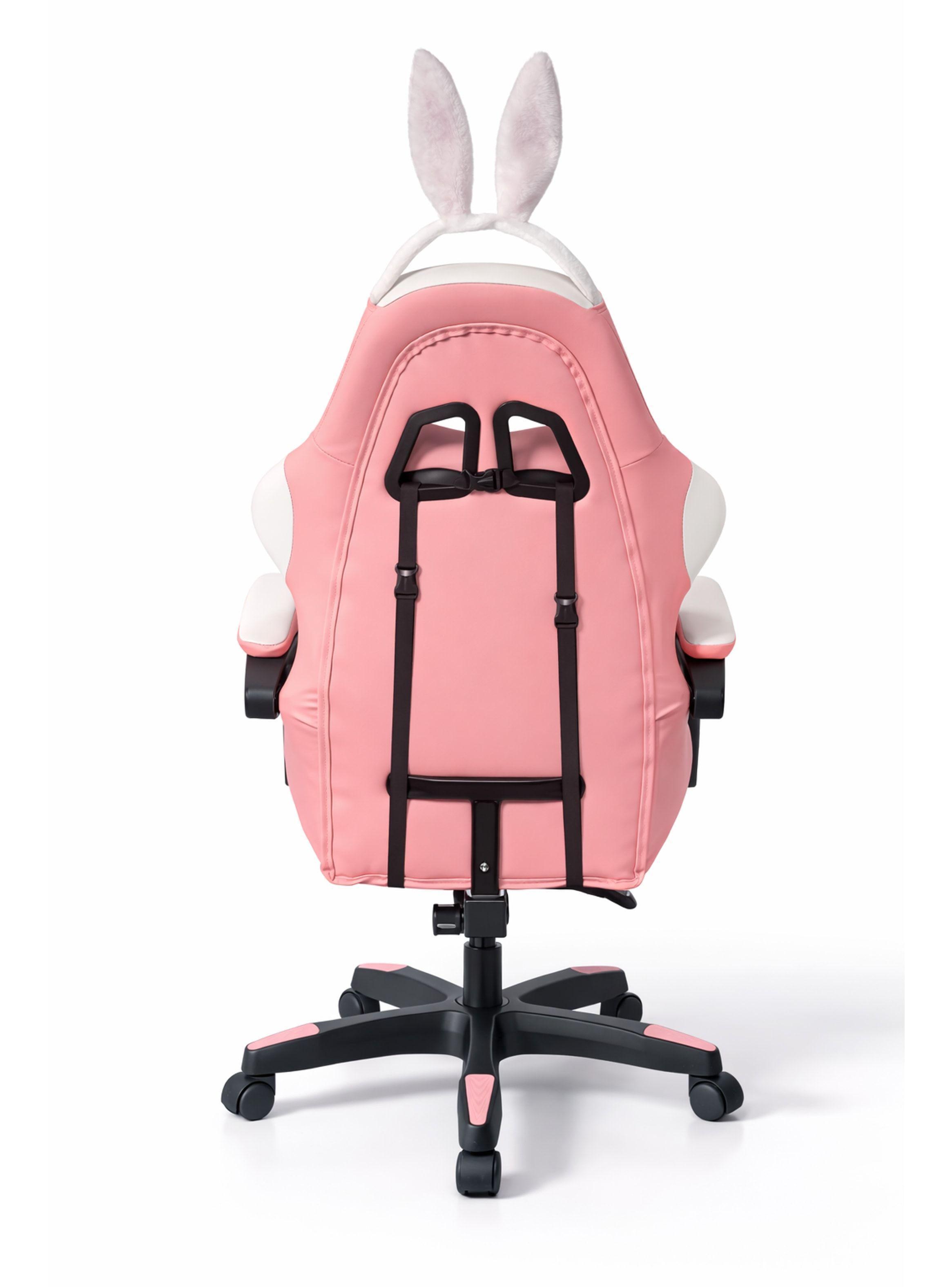 Silla Gamer Profesional Reclinable Calidad Premiun Homer Rosa Oreja-2