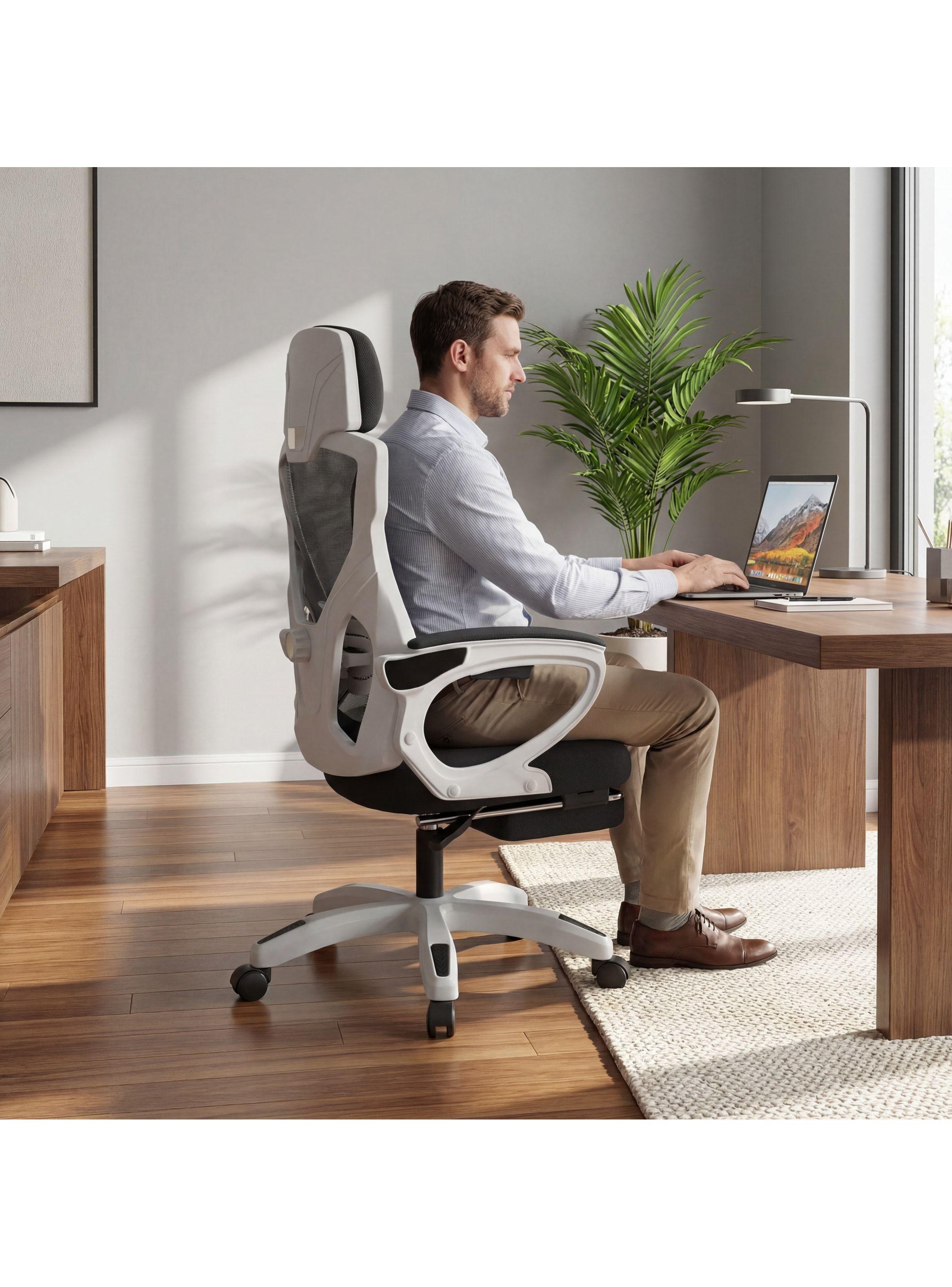 Silla De Oficina Ejecutiva Gamer Con Reposa Pie Reclinable-2
