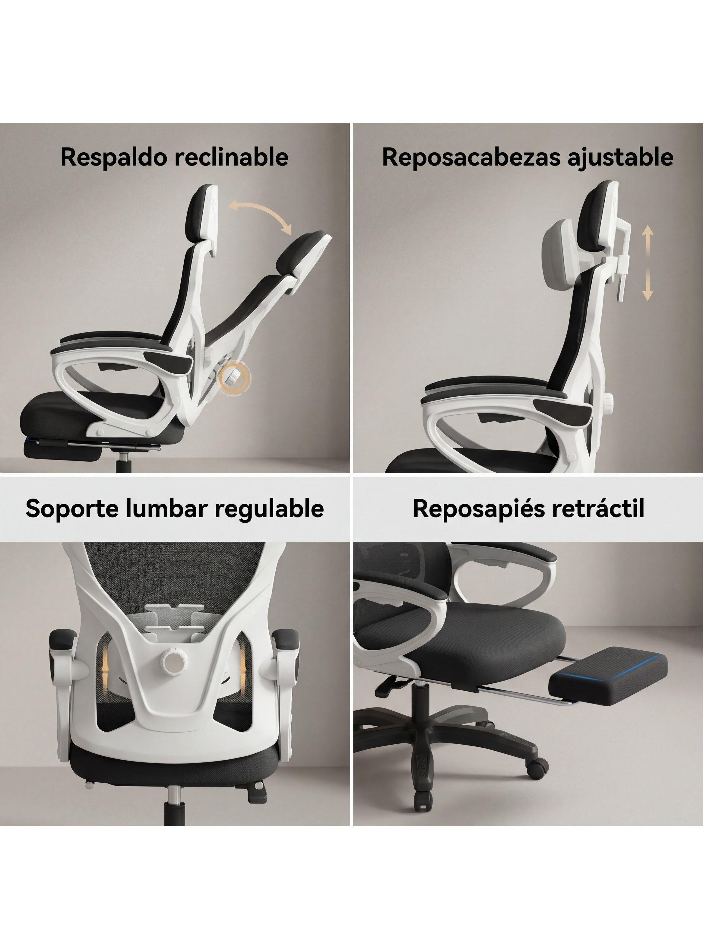 Silla De Oficina Ejecutiva Gamer Con Reposa Pie Reclinable-1