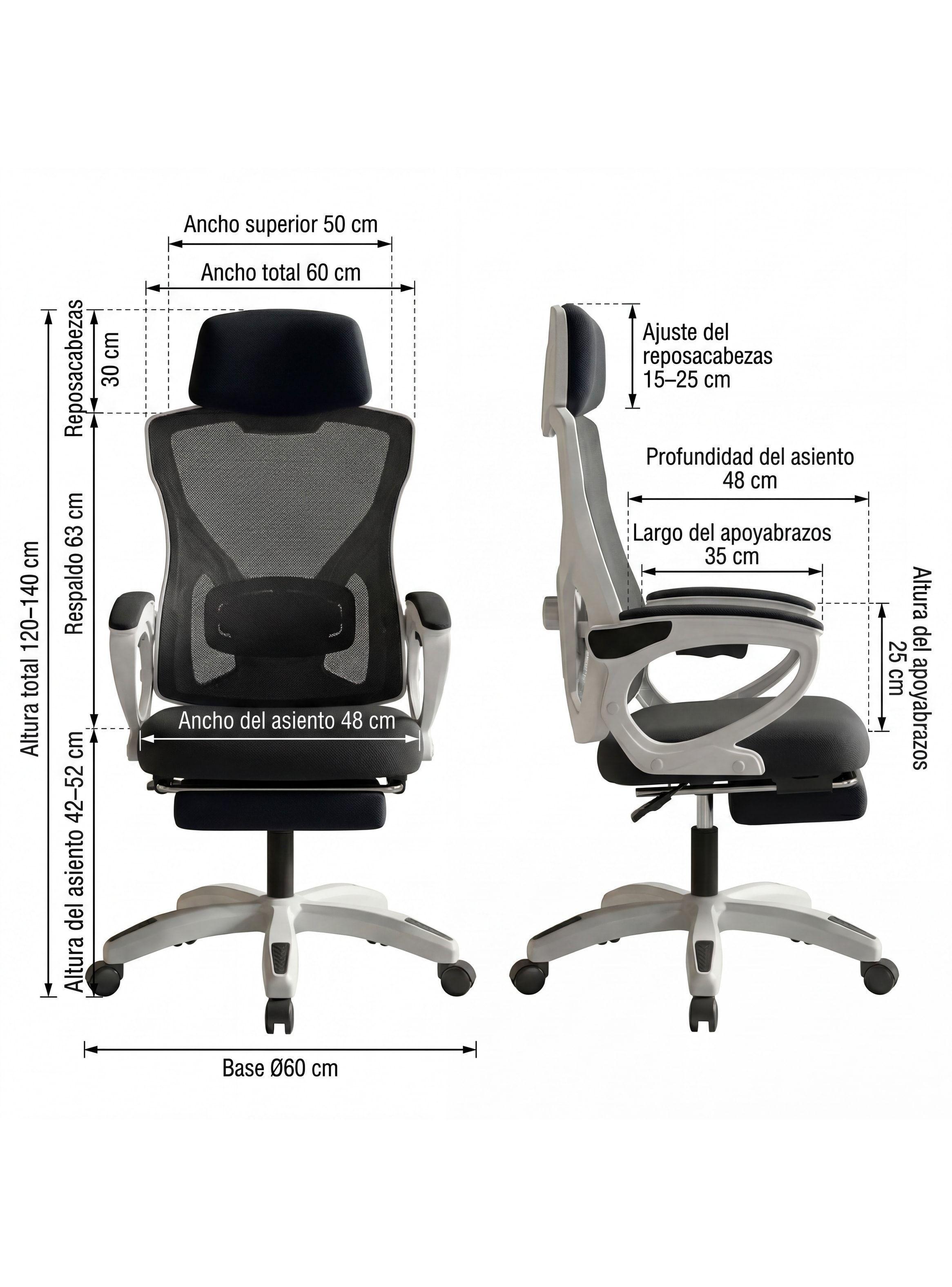 Silla De Oficina Ejecutiva Gamer Con Reposa Pie Reclinable-3