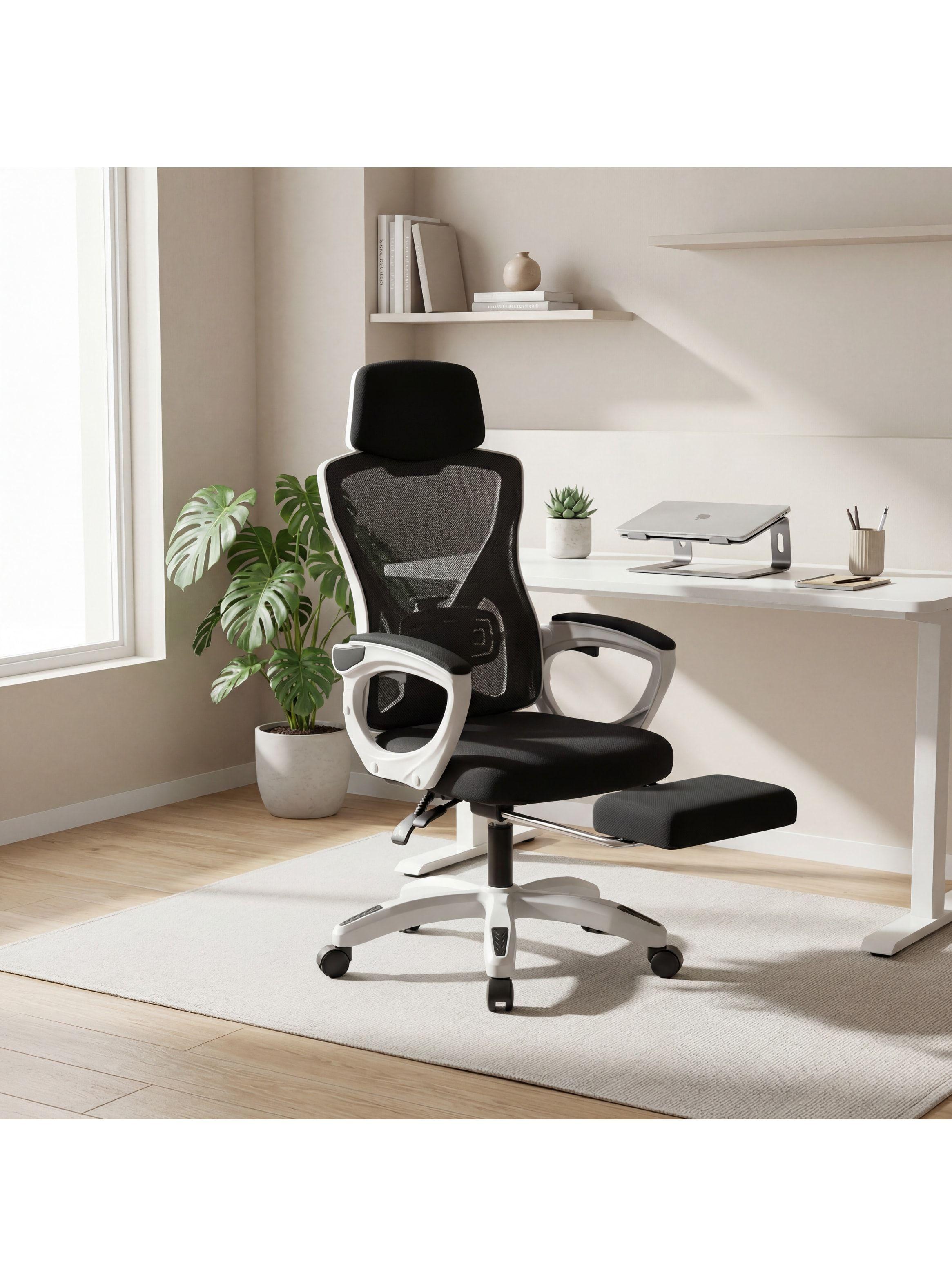Silla De Oficina Ejecutiva Gamer Con Reposa Pie Reclinable-4