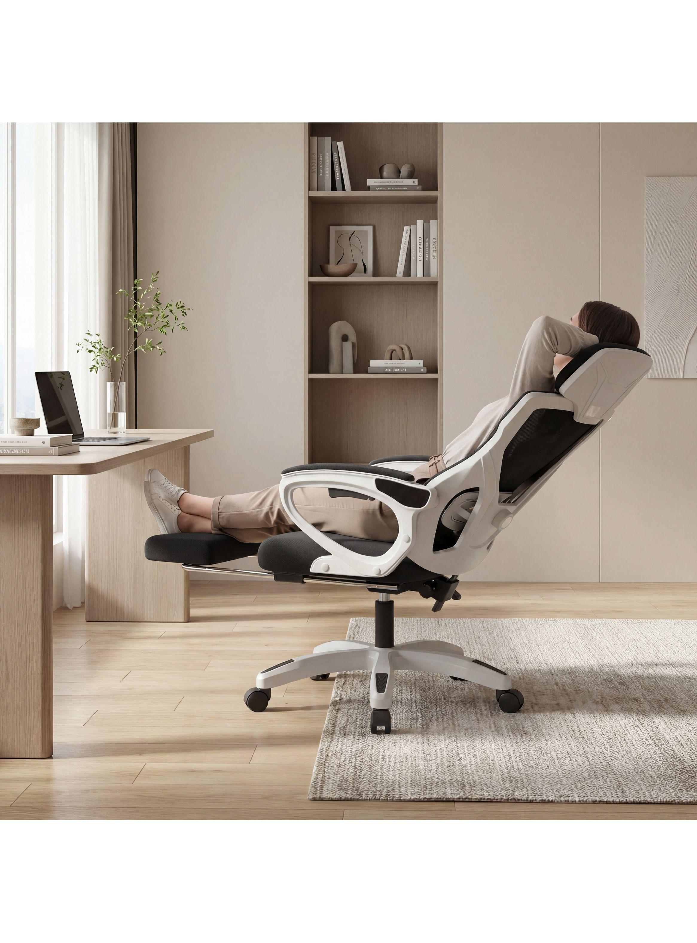 Silla De Oficina Ejecutiva Gamer Con Reposa Pie Reclinable-5