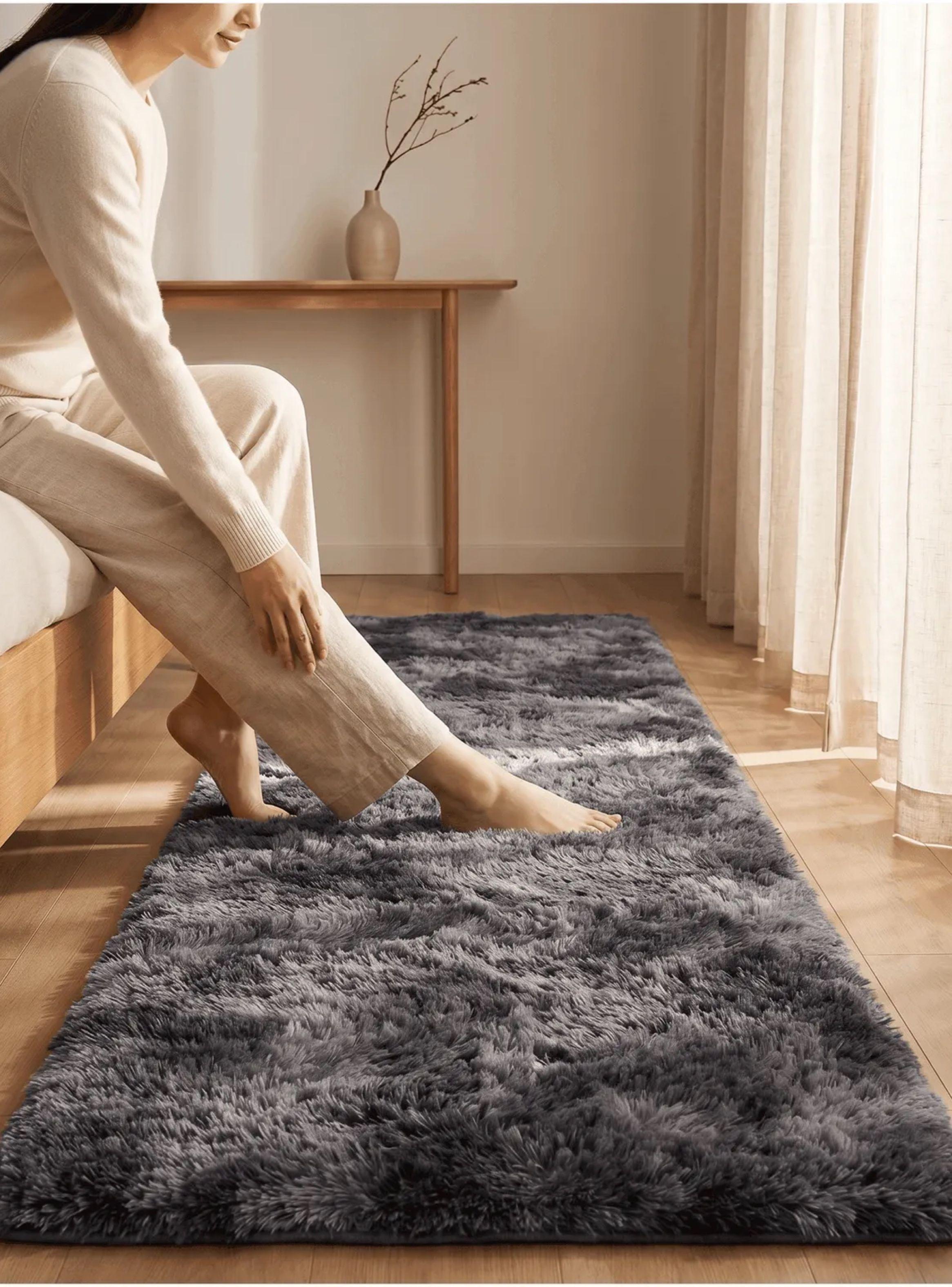 Bajada De Cama Peluda Alfombra 60x160 Cm Homer Design 60*160cm gris oscuro-0
