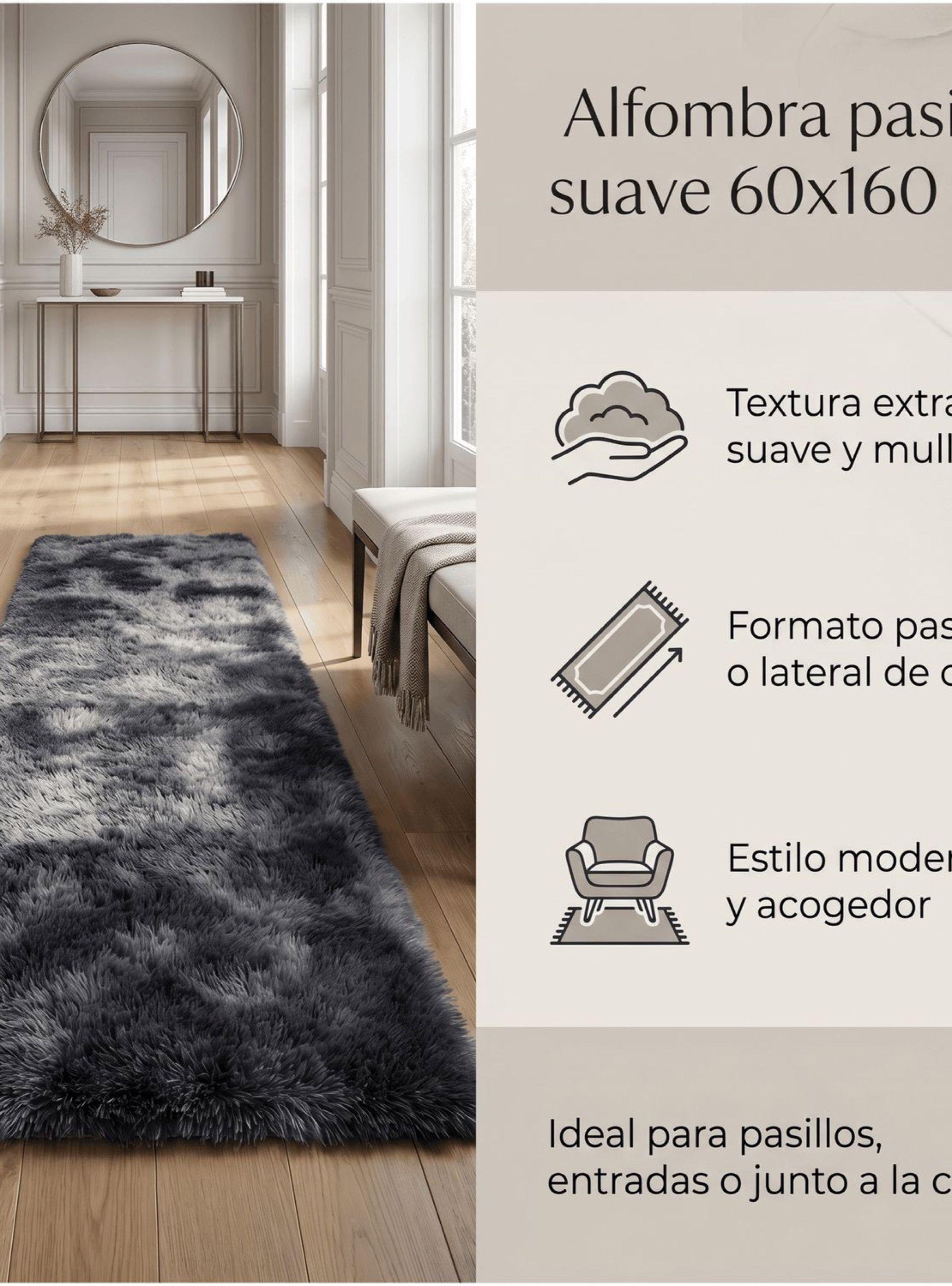 Bajada De Cama Peluda Alfombra 60x160 Cm Homer Design 60*160cm gris oscuro-1