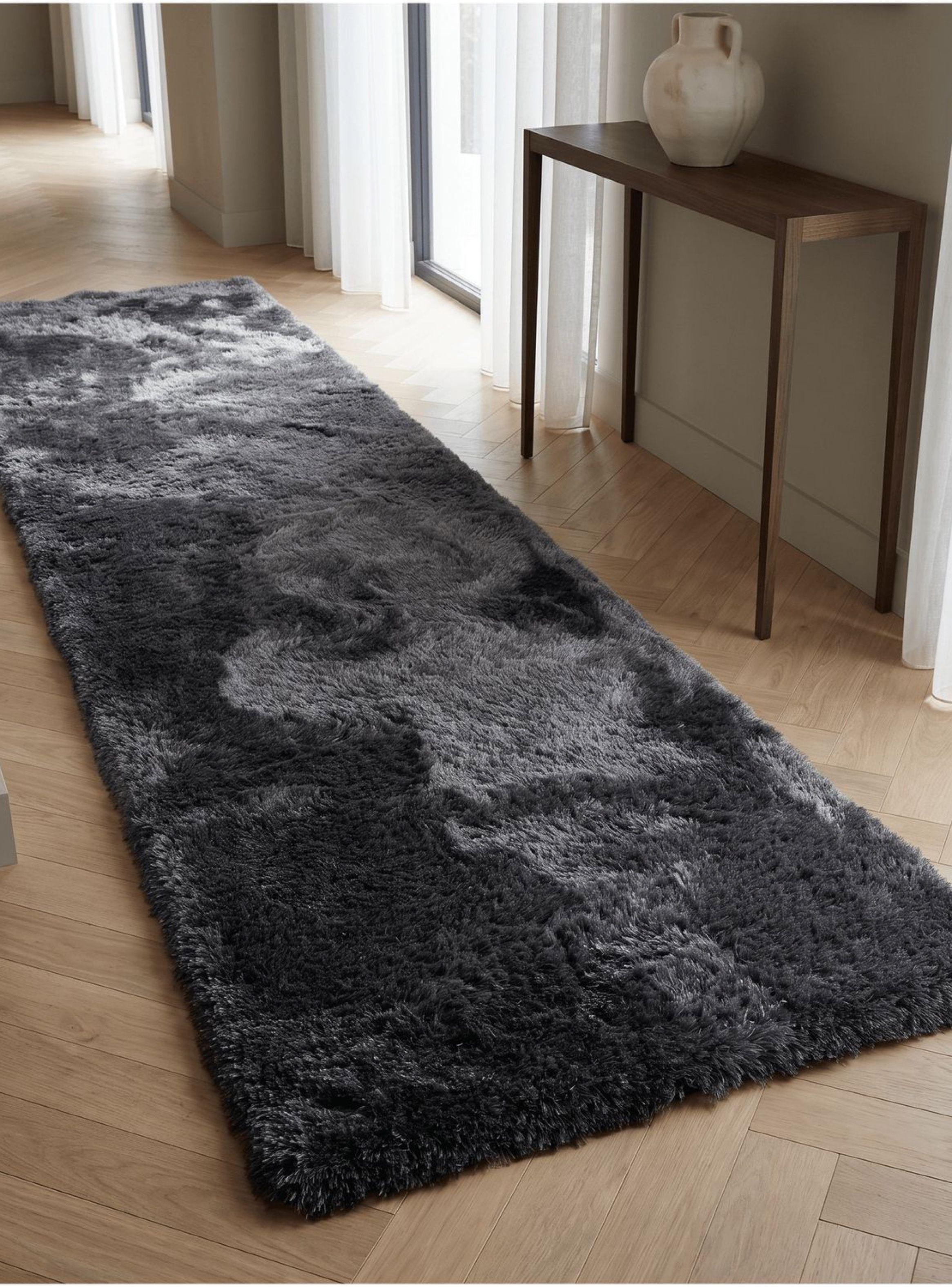 Bajada De Cama Peluda Alfombra 60x160 Cm Homer Design 60*160cm gris oscuro-4