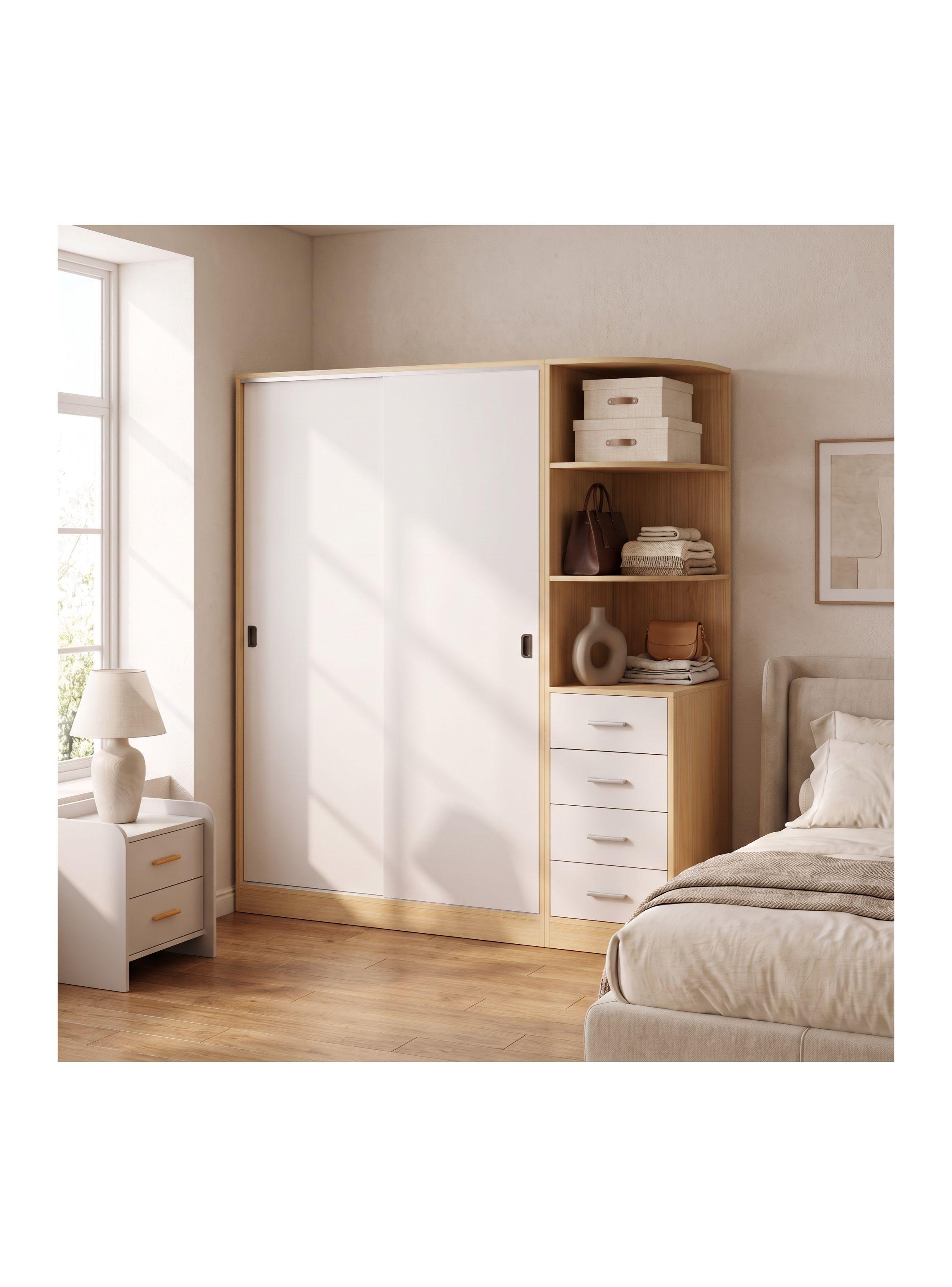 Clóset Théo Con Puertas Correderas Y Cajones Para Dormitorio-0