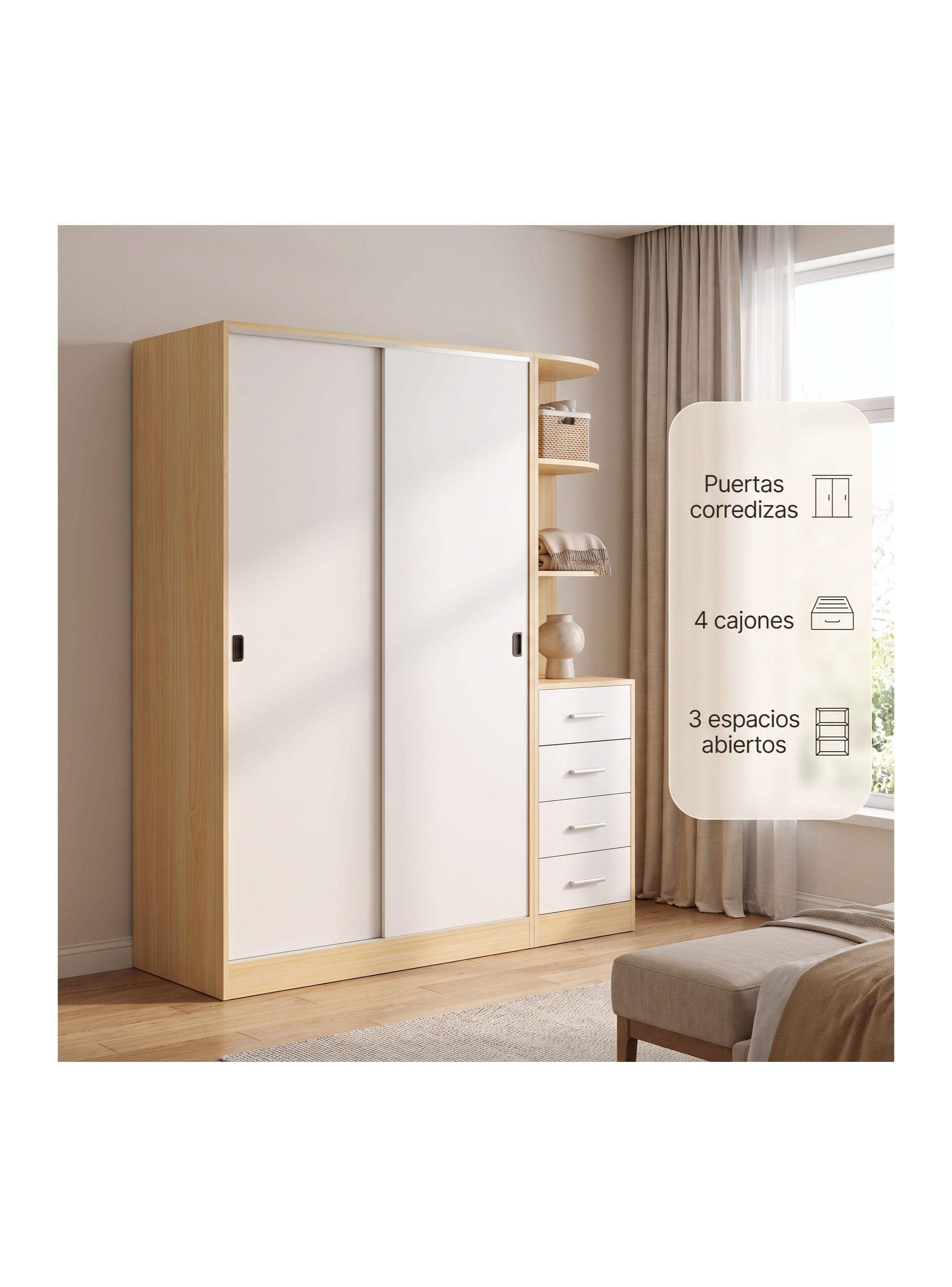 Clóset Théo Con Puertas Correderas Y Cajones Para Dormitorio-1