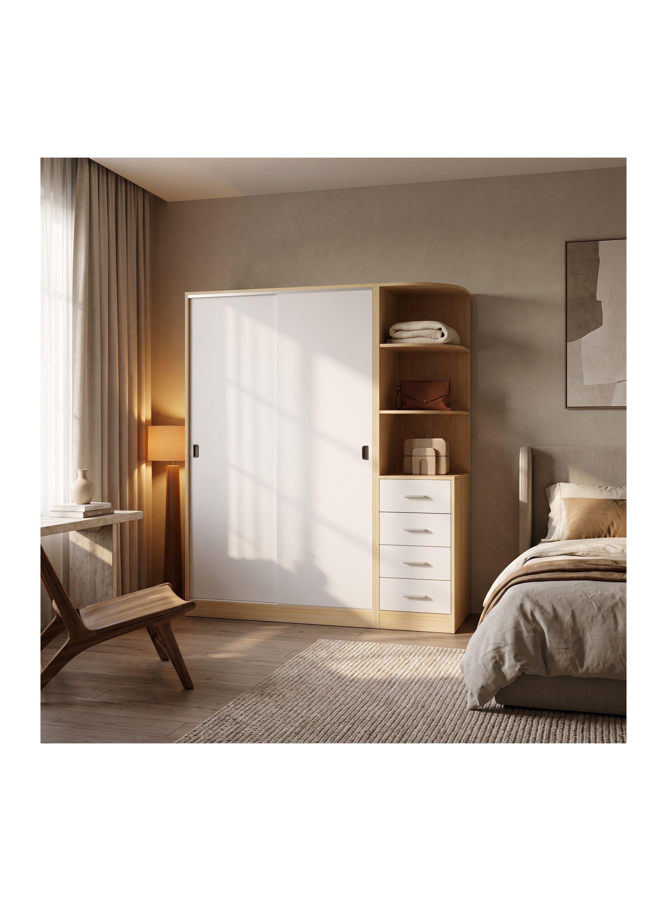 Clóset Théo Con Puertas Correderas Y Cajones Para Dormitorio-6