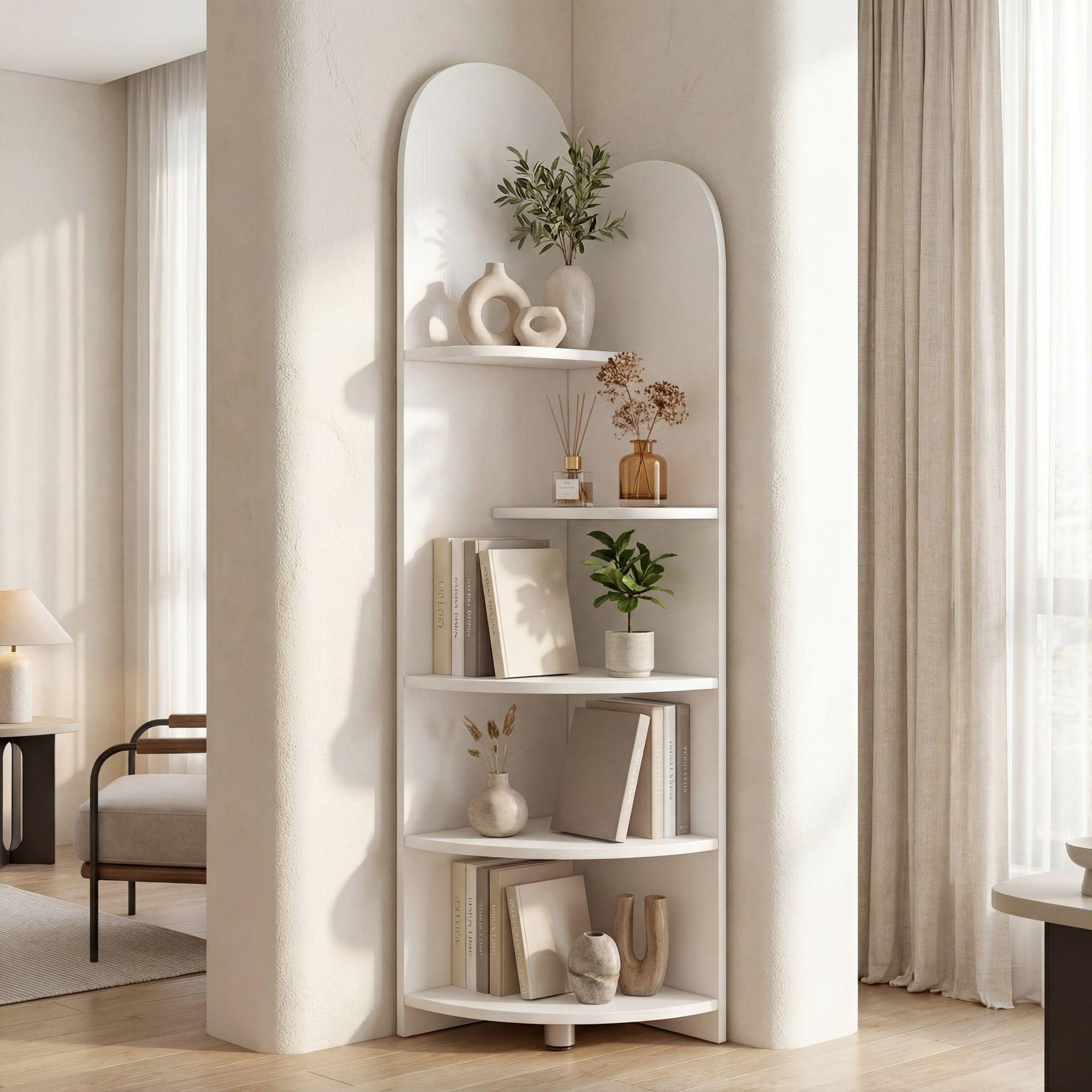 Organizador Repisa Estante Esquinero Librero Decoraciones Blanco-0