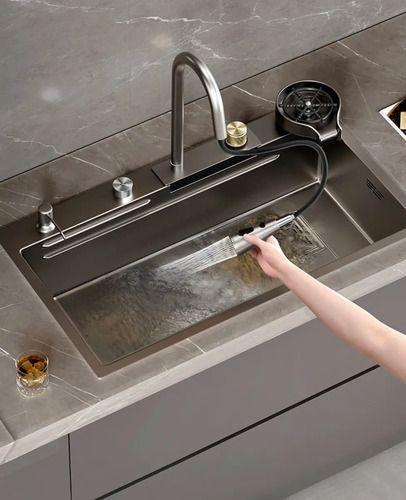 Combo Lavaplato Empotrado 80x45cm Acero Inoxidable Lavavaso Color Gris-6