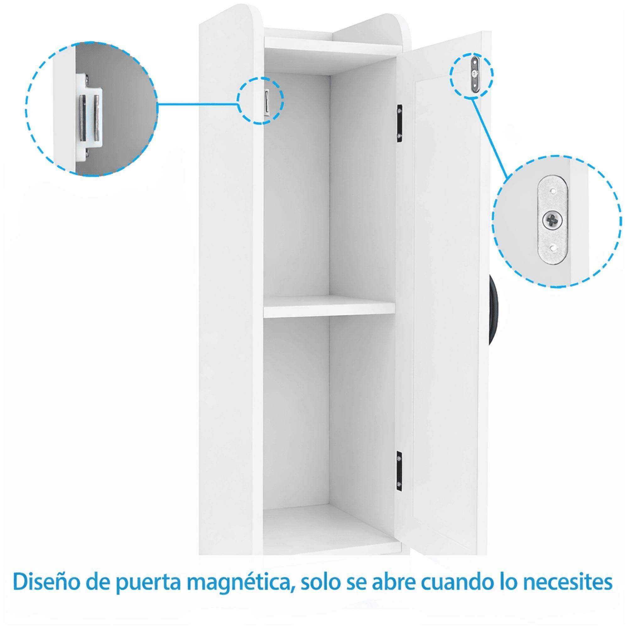 Mueble Organizador De Baño Estilo Europeo 20x20x180cm Blanco-2