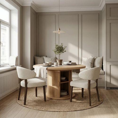 Mesa Comedor France Extendible 110-150cm Con Almacenamiento Marrón Claro-2