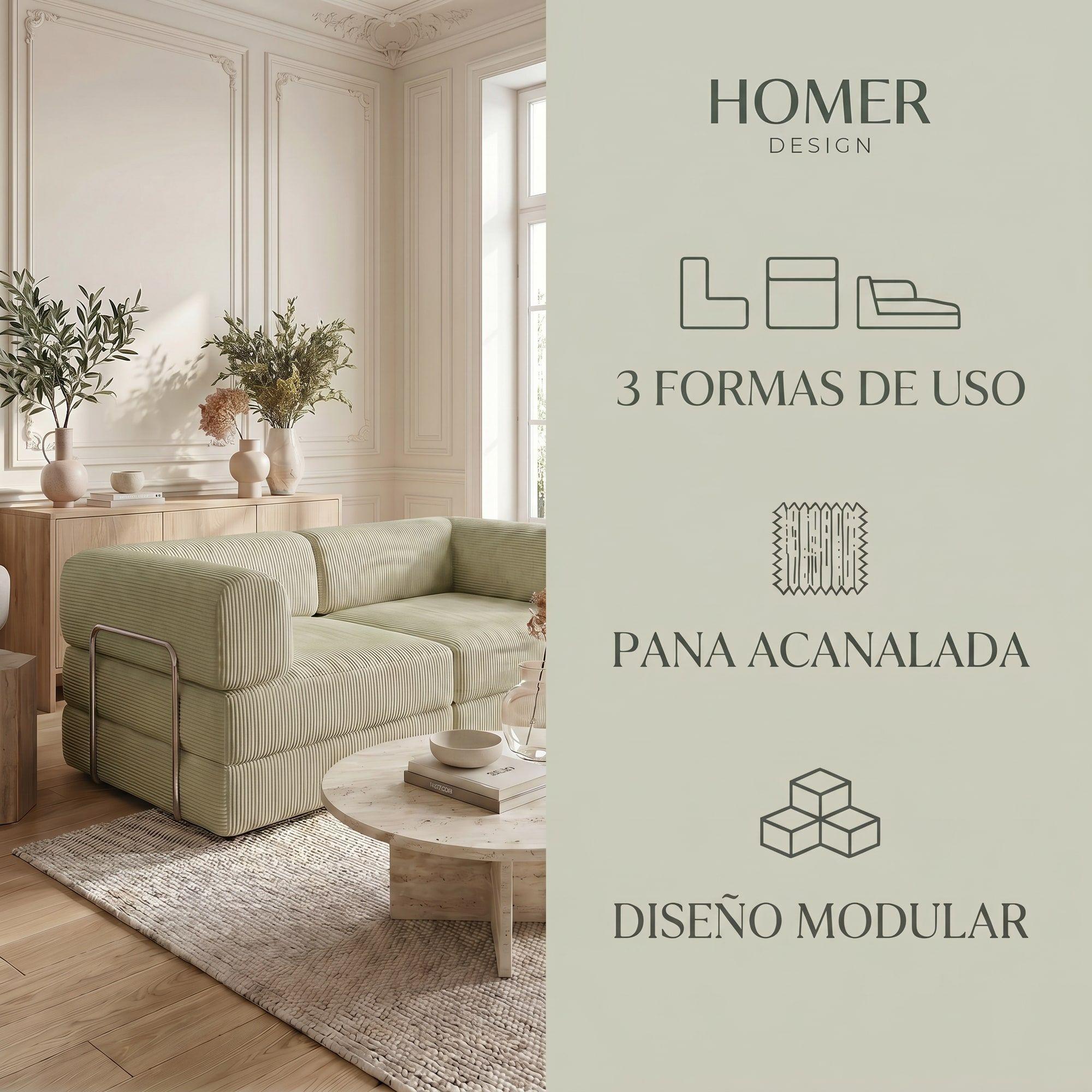 Sofa Cama King Modular 3 En 1 Convertible Alta Tencidad Verde-3