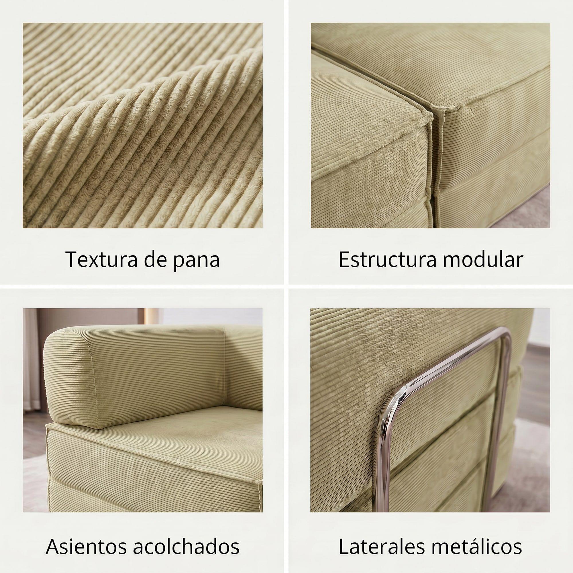 Sofa Cama King Modular 3 En 1 Convertible Alta Tencidad Verde-5