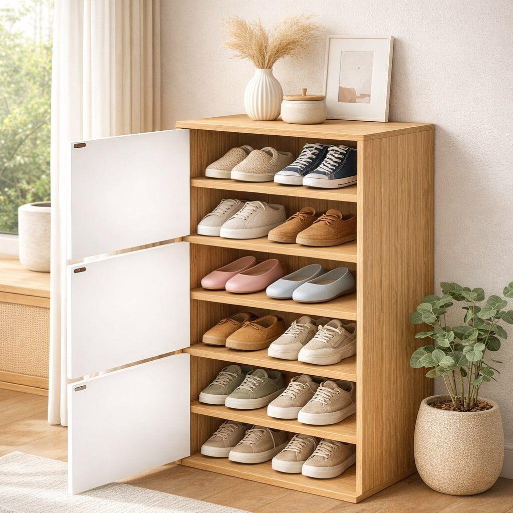 Zapatero Gabinete Comoda Organiador De Zapato Con 3 Puertas-4