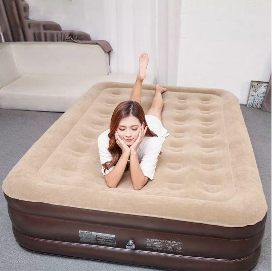 Colchón Inflable Eléctrico Queen 2plazas Beige 200x150x43cmColchón Inflable Eléctrico Queen 2plazas -2