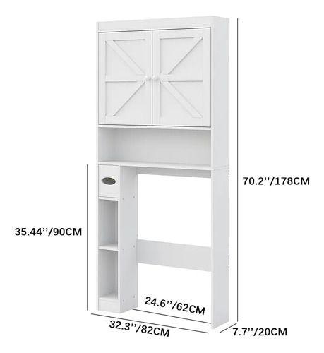 Mueble Organizador Mueble Para Baño Estante Rack 178x20x82cm Blanco-2