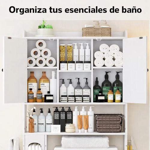 Mueble Organizador Mueble Para Baño Estante Rack 178x20x82cm Blanco-3