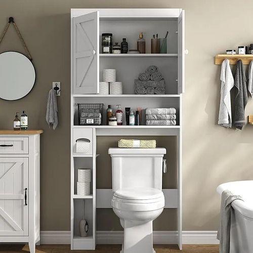 Mueble Organizador Mueble Para Baño Estante Rack 178x20x82cm Blanco-4
