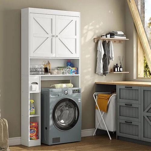 Mueble Organizador Mueble Para Baño Estante Rack 178x20x82cm Blanco-5