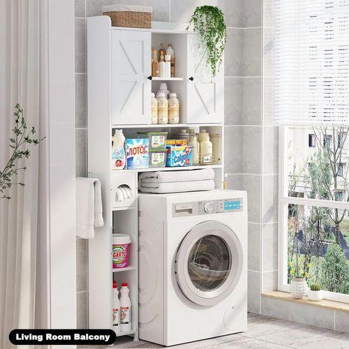 Mueble Organizador Mueble Para Baño Estante Rack 178x20x82cm Blanco-6