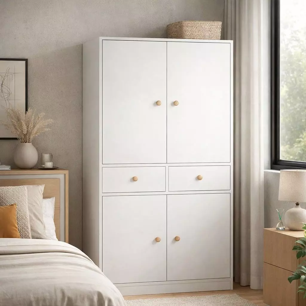 Closet Armario Estante Organizador De Ropa 180cm Con Barra Marrón-3