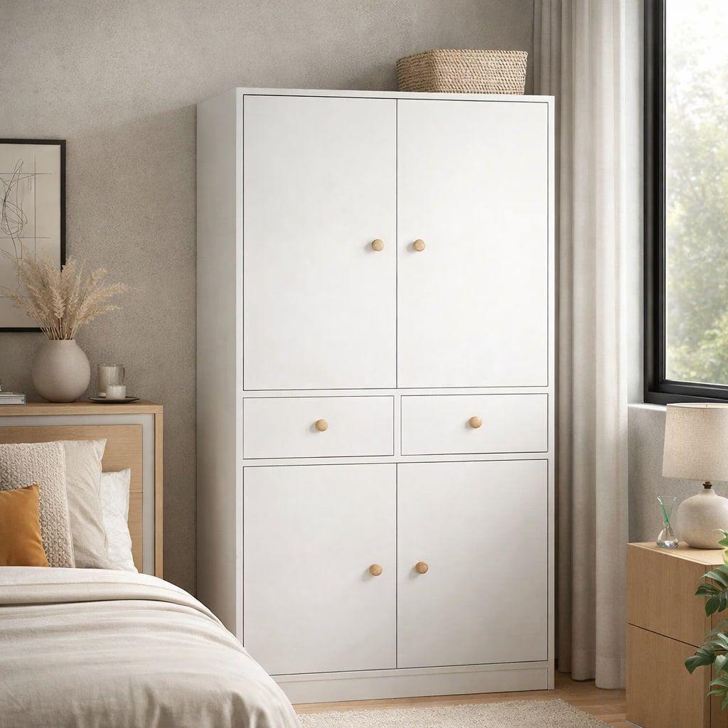 Closet Armario Estante Organizador De Ropa 180cm Con Barra Marrón-3