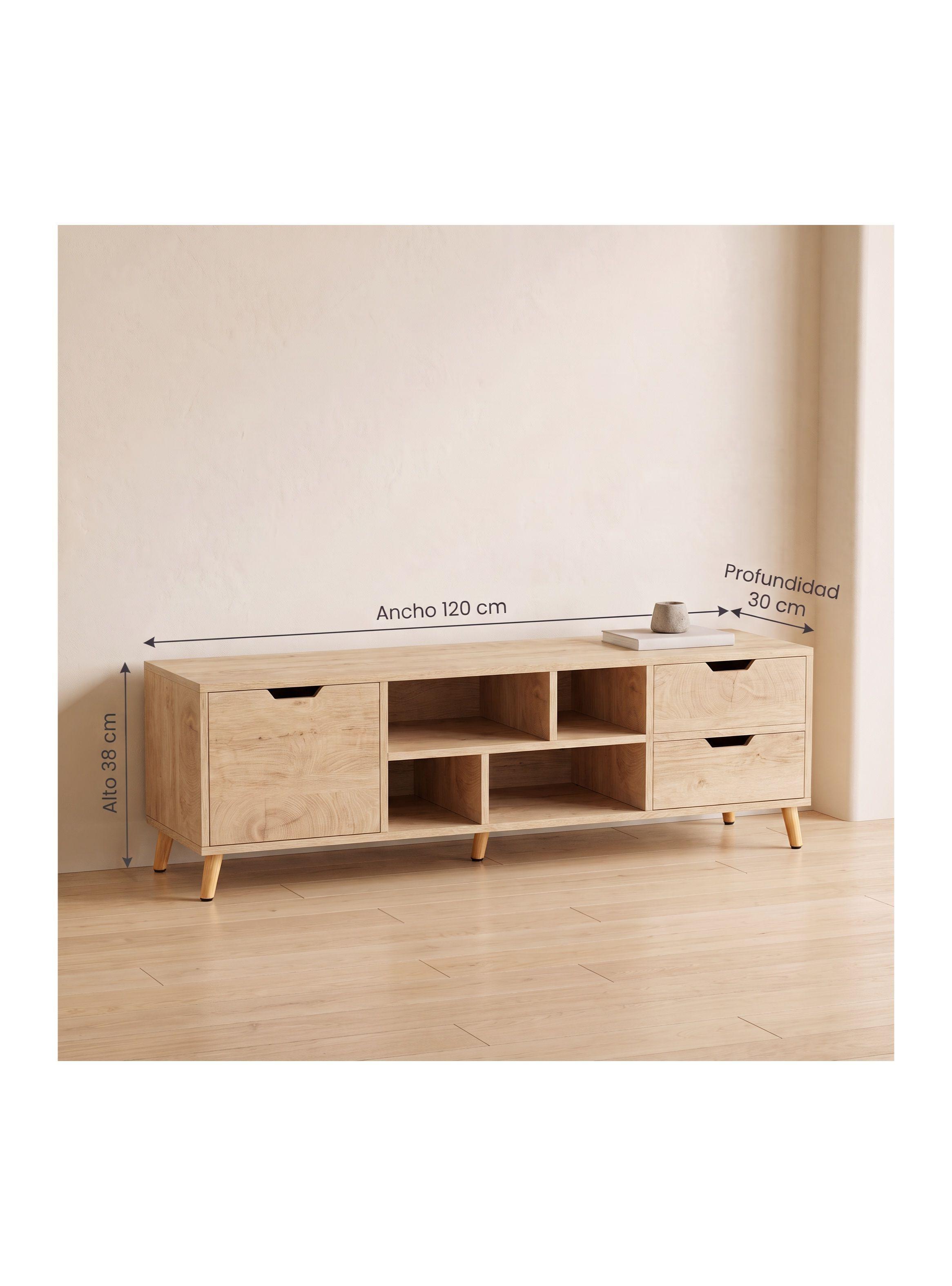 Rack TV Matteo 120 Cm Con 1 Puerta 2 Cajones Y Estantes-2