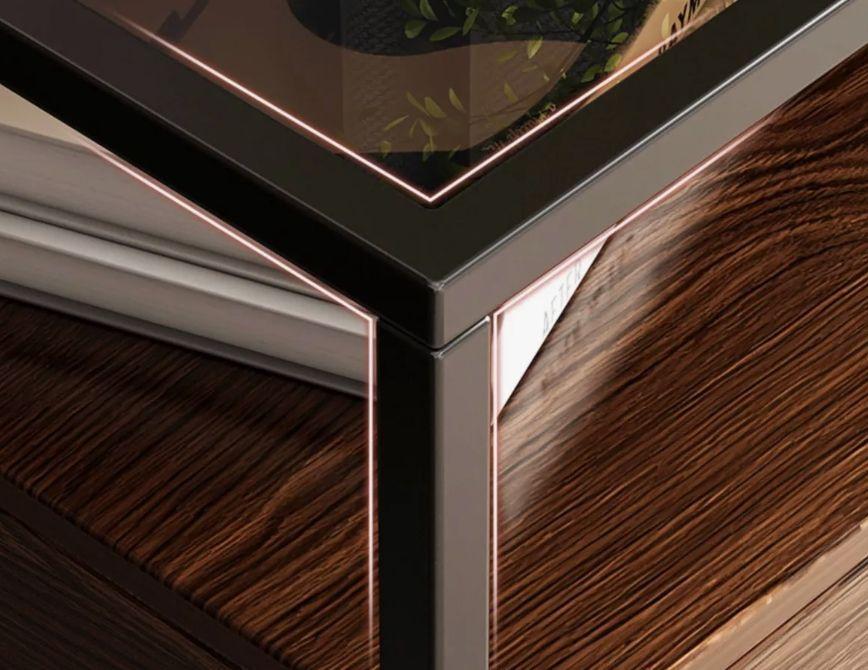 Velador Vanguardia 2 Cajones 50*40*53cm Repisa Vidrio-5