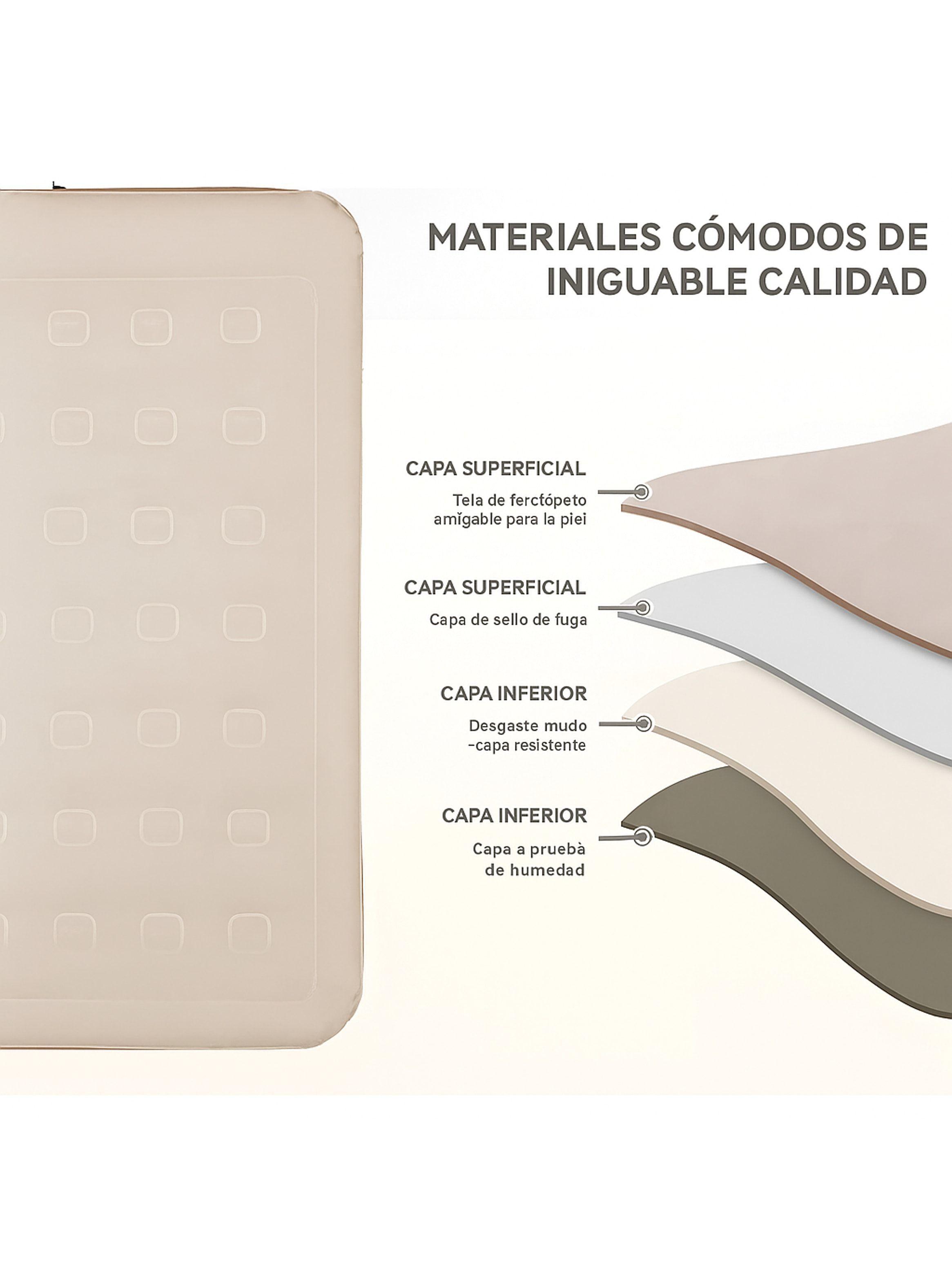 Colchón Inflable Eléctrico Inflador Con Linterna 1 Plaza Amarillo-8