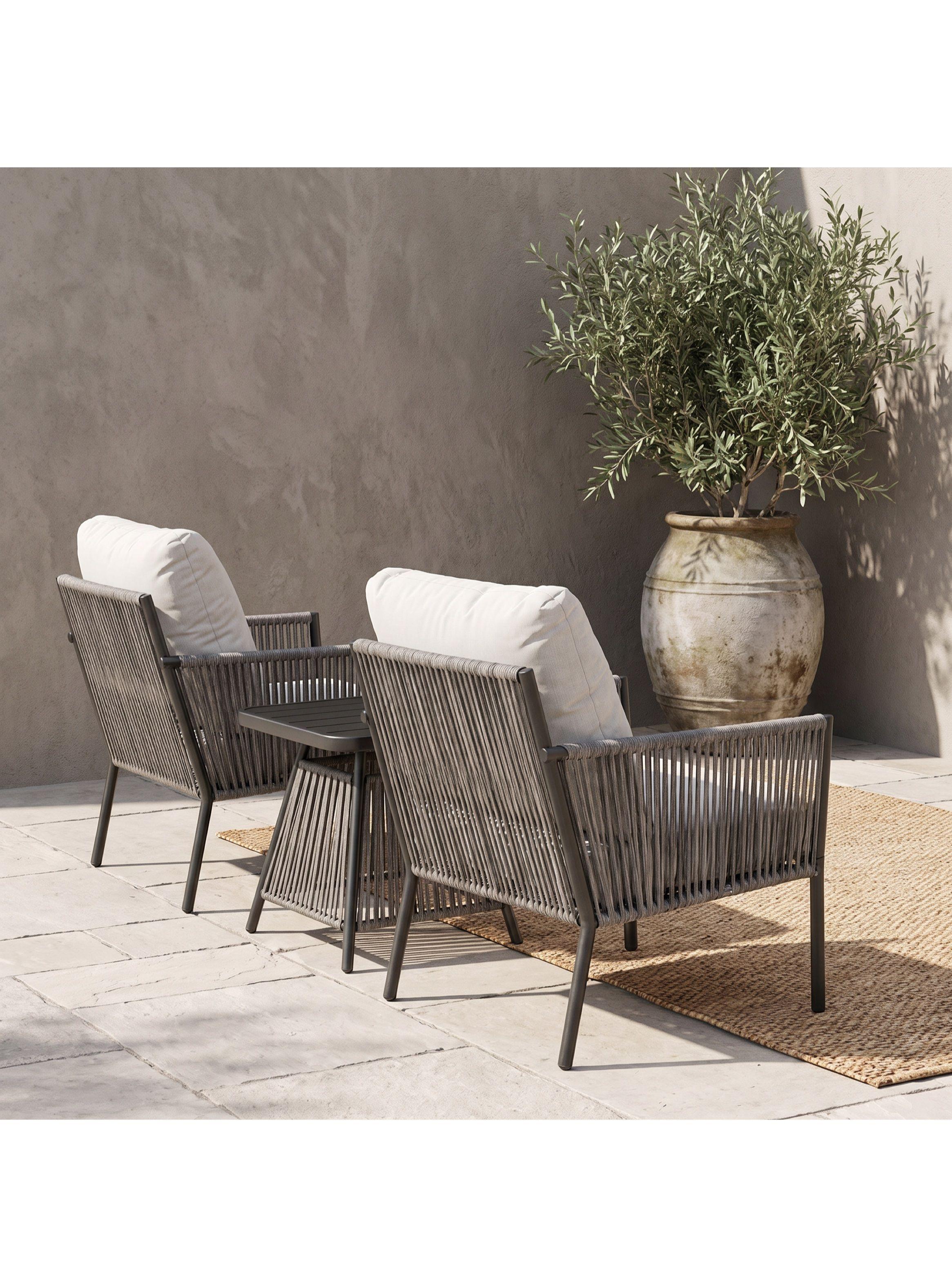 Juego De Terraza Lavinia 3 Piezas 2 Sillones Mesa Y Cojines Gris-4