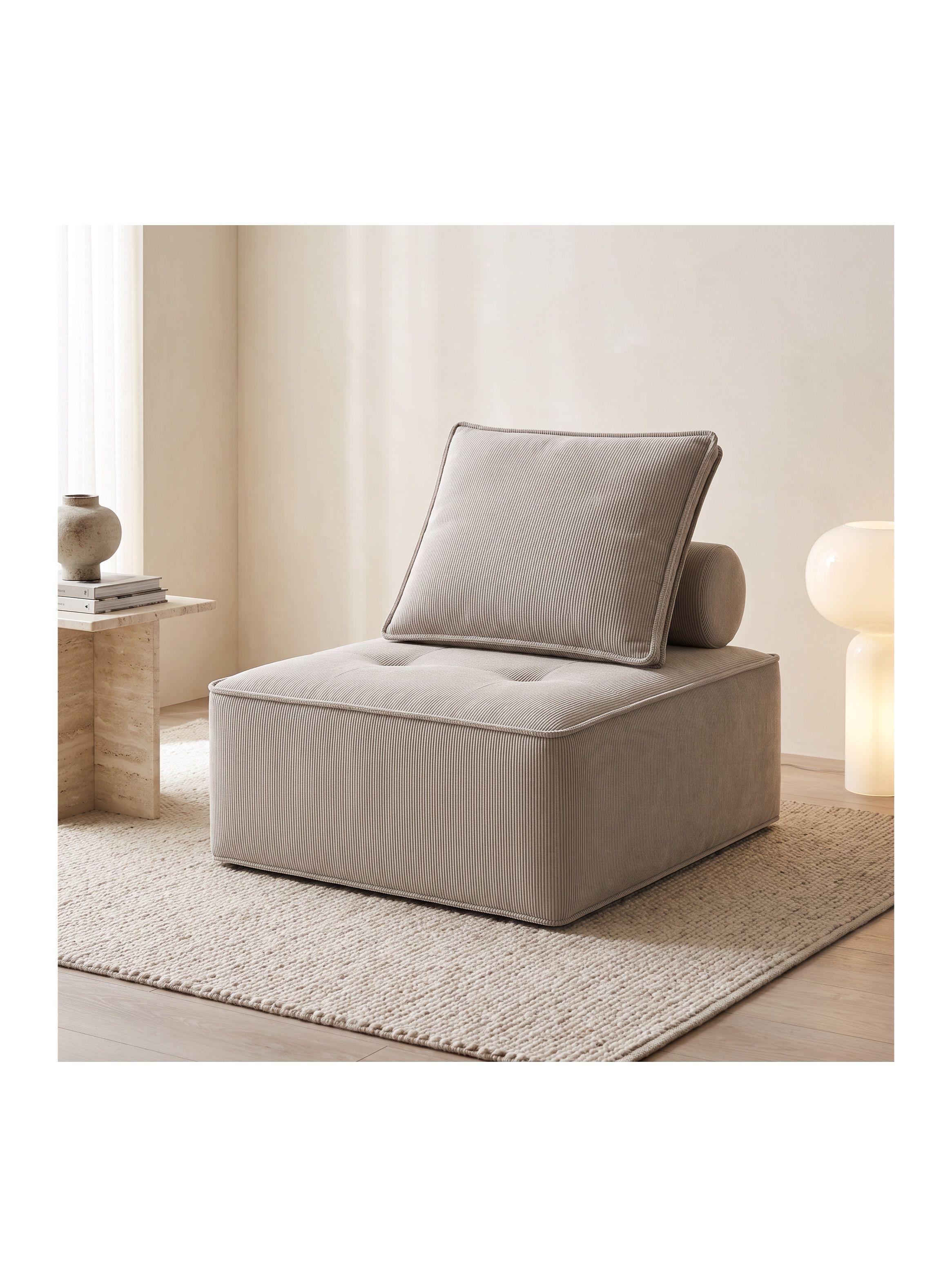 Sofá Lucía Modular Individual 85x85x85 Cm Sin Brazos Rayado-0