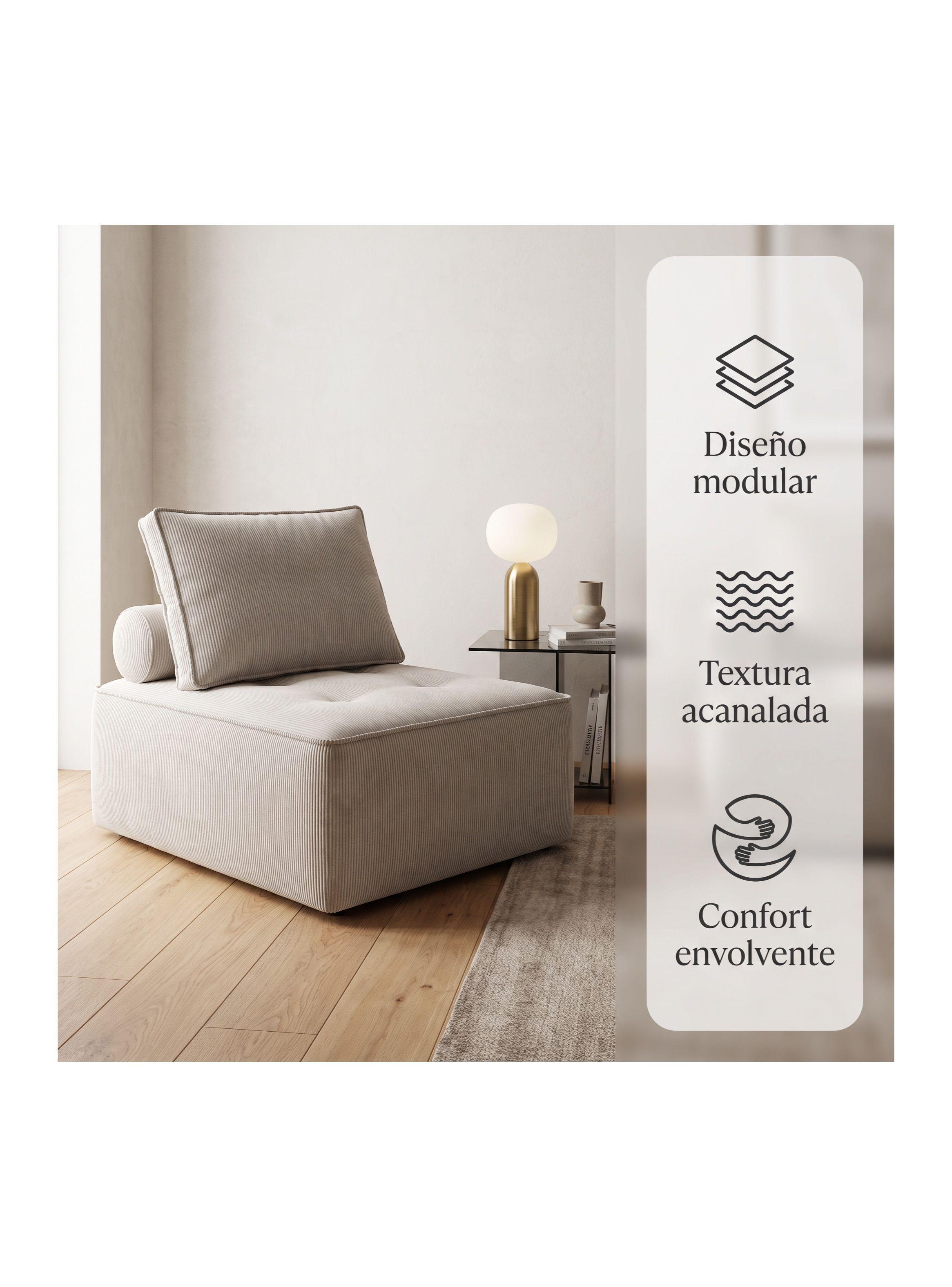 Sofá Lucía Modular Individual 85x85x85 Cm Sin Brazos Rayado-1